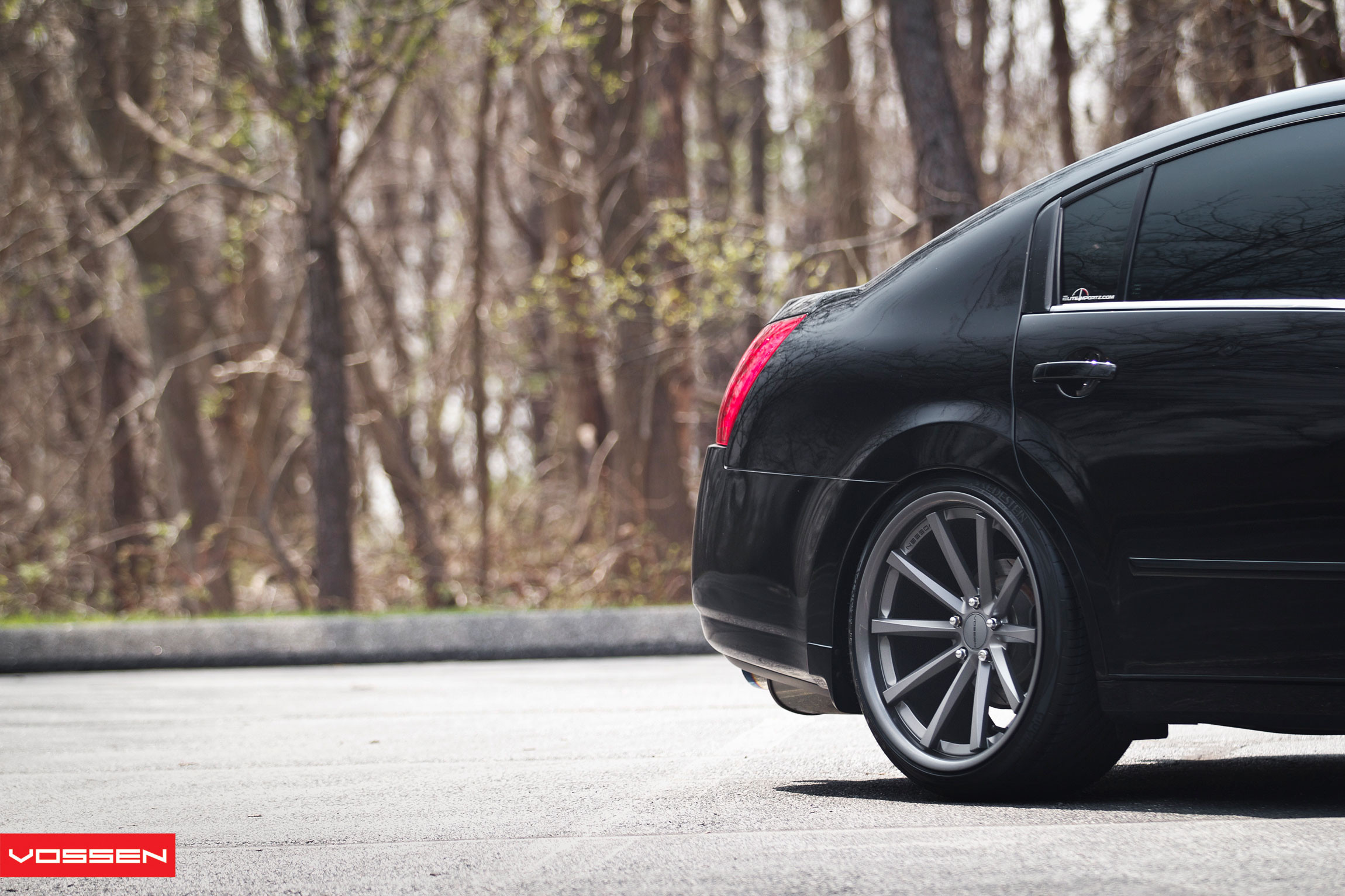 Black Nissan Maxima with Gunmetal CV Vossen Rims - Photo by Vossen