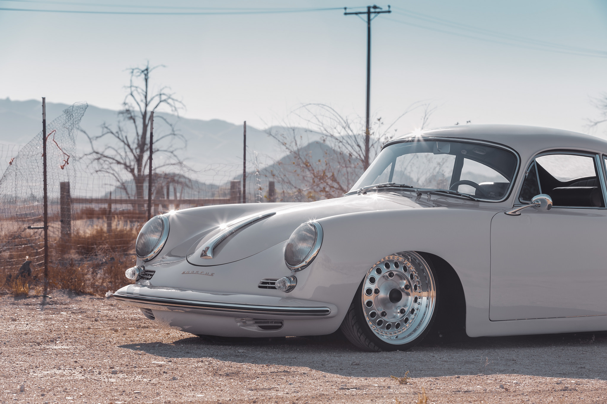 Gray Porsche 356 with Custom Front Bumper - Photo by Rotiform