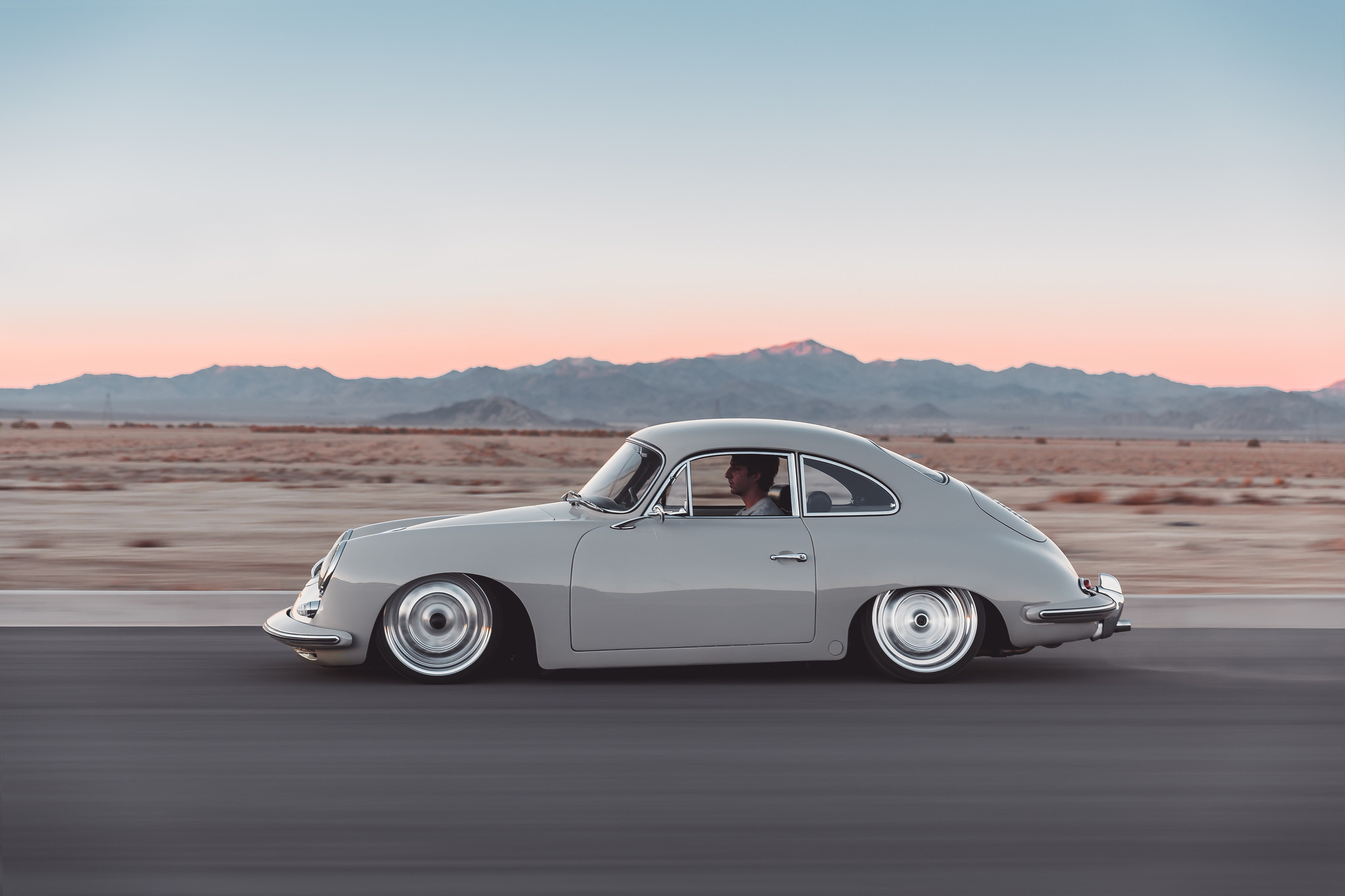 Chrome Rotiform Wheels on Gray Porsche 356 - Photo by Rotiform