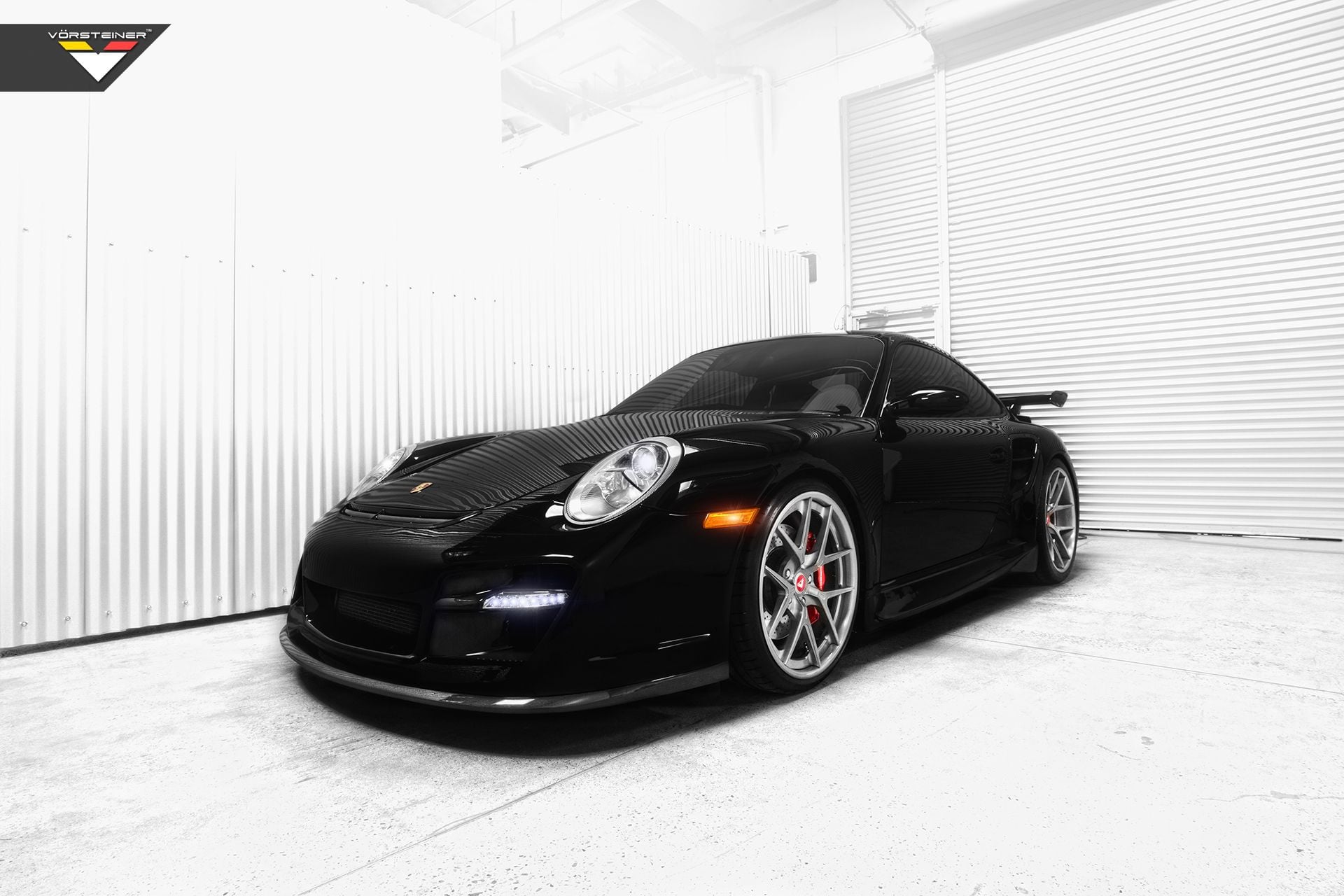 Crystal Clear Headlights on Black Porsche 911 - Photo by Vorstiner