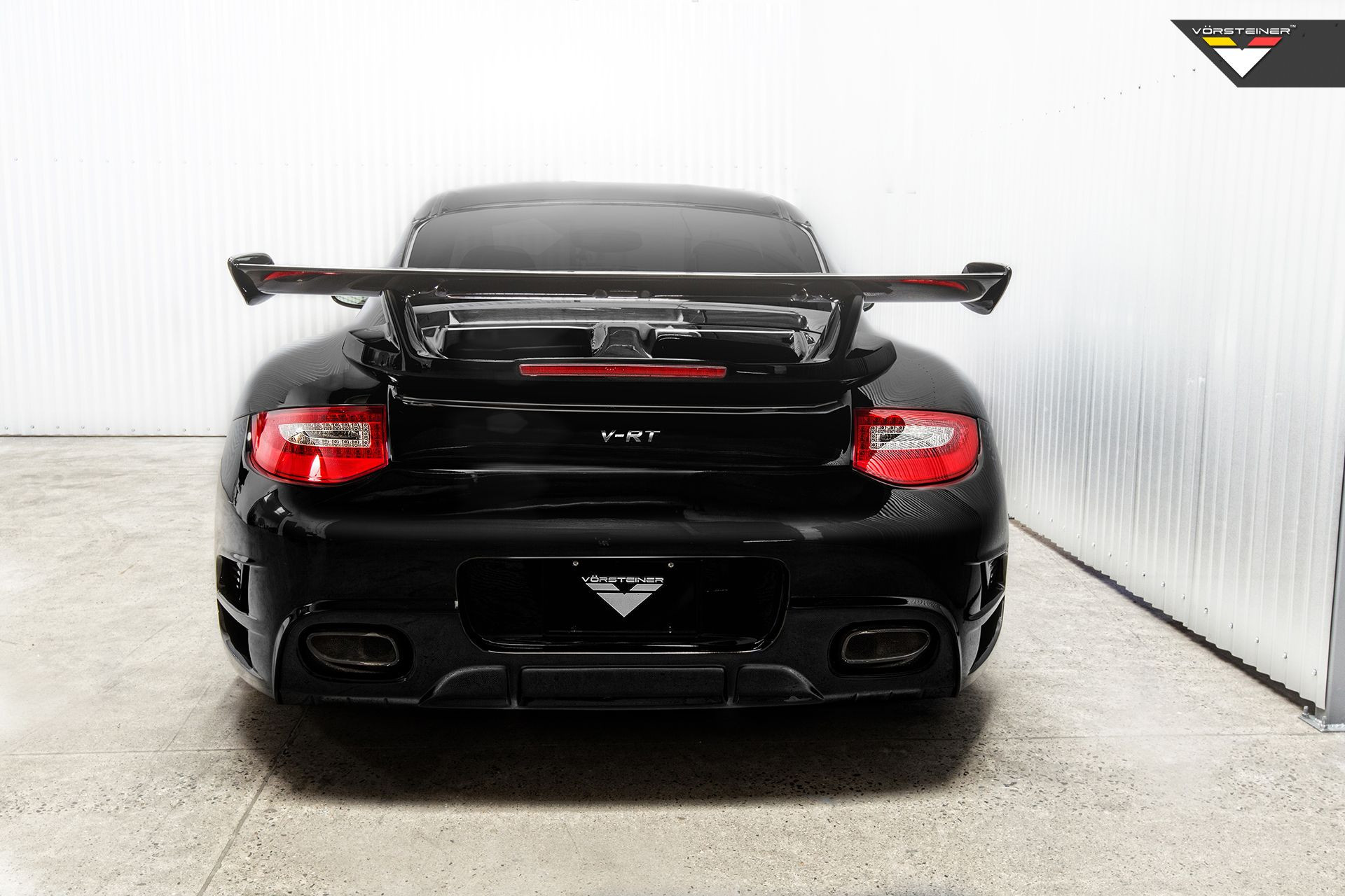 Black Porsche 911 V-RT with Red LED Taillights - Photo by Vorstiner