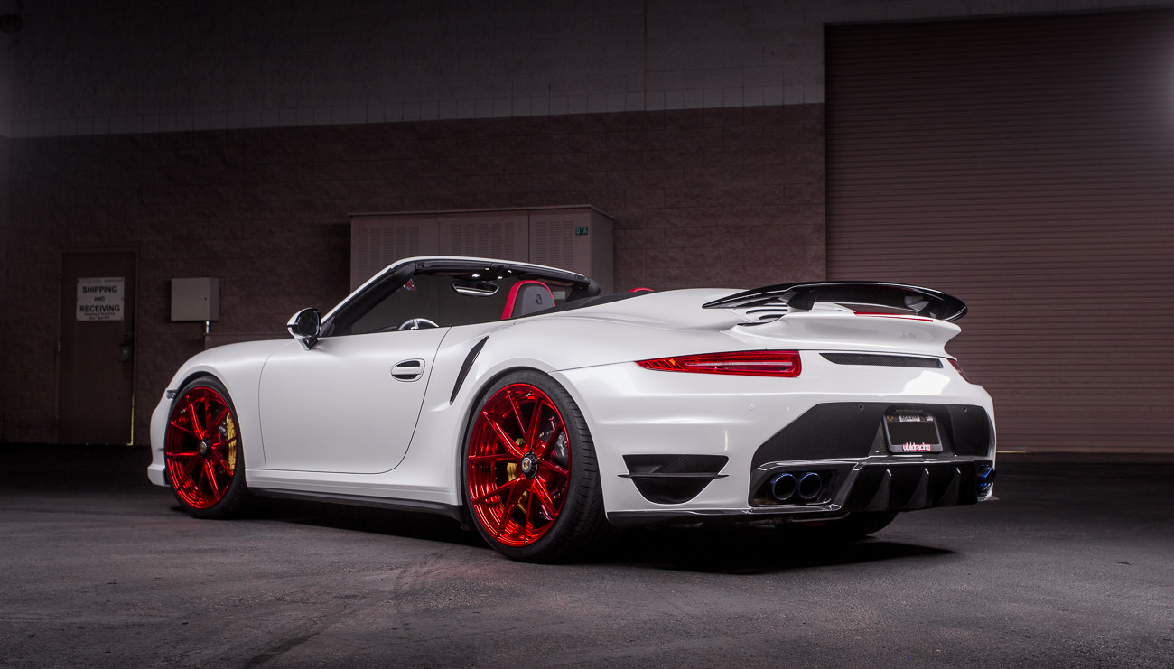 Large Wing Spoiler on White Porsche 911 - Photo by Niche
