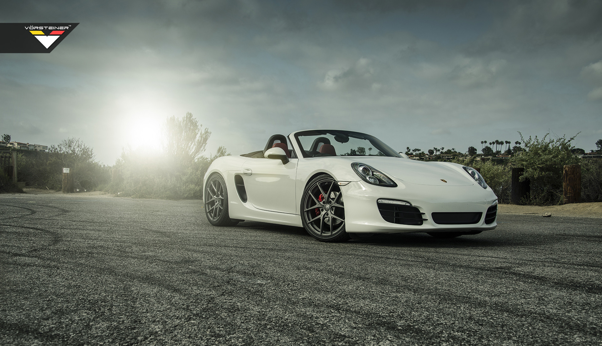 Aftermarket Front Bumper on White Convertible Porsche Boxster - Photo by Vorstiner