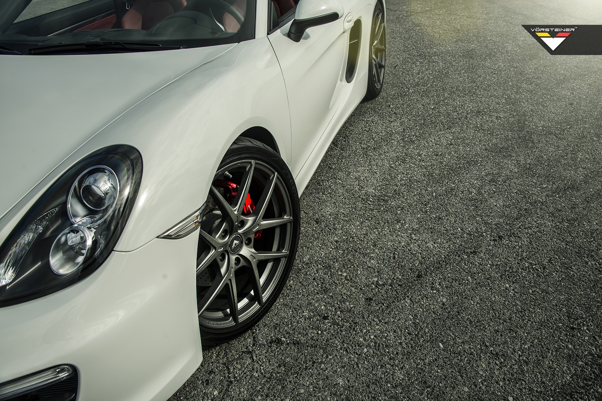 White Convertible Porsche Boxster with Vorsteiner Rims - Photo by Vorstiner