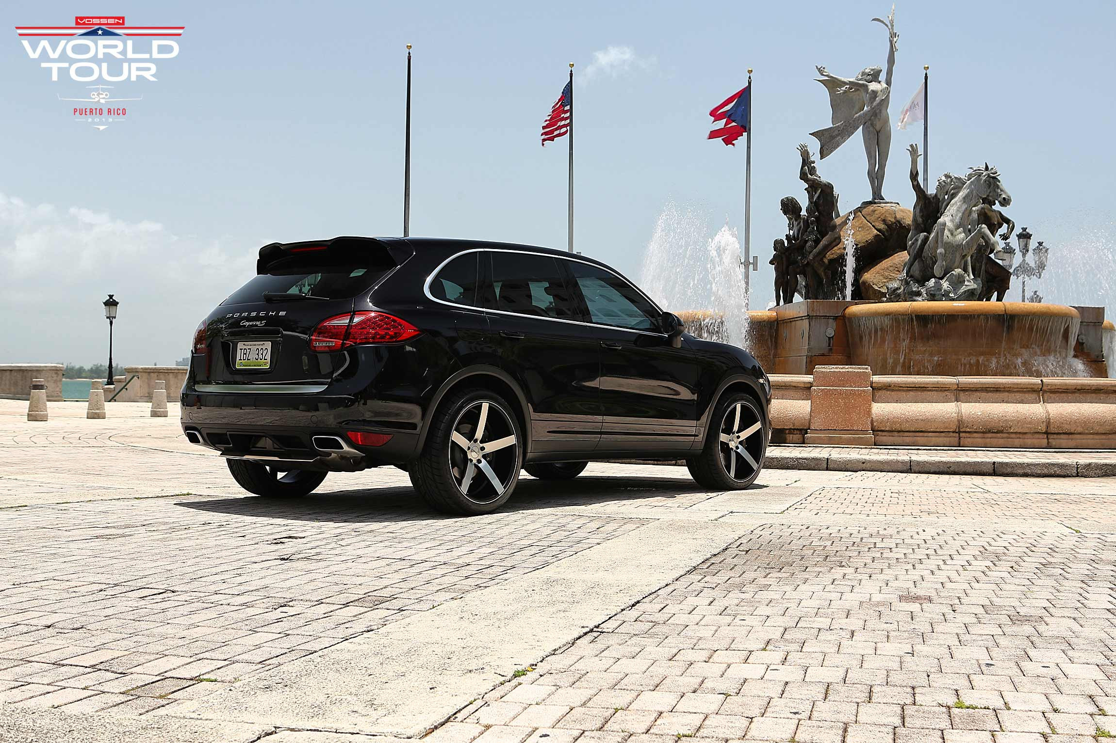 Black Porsche Cayenne with Chrome CV3R Vossen Wheels - Photo by Vossen