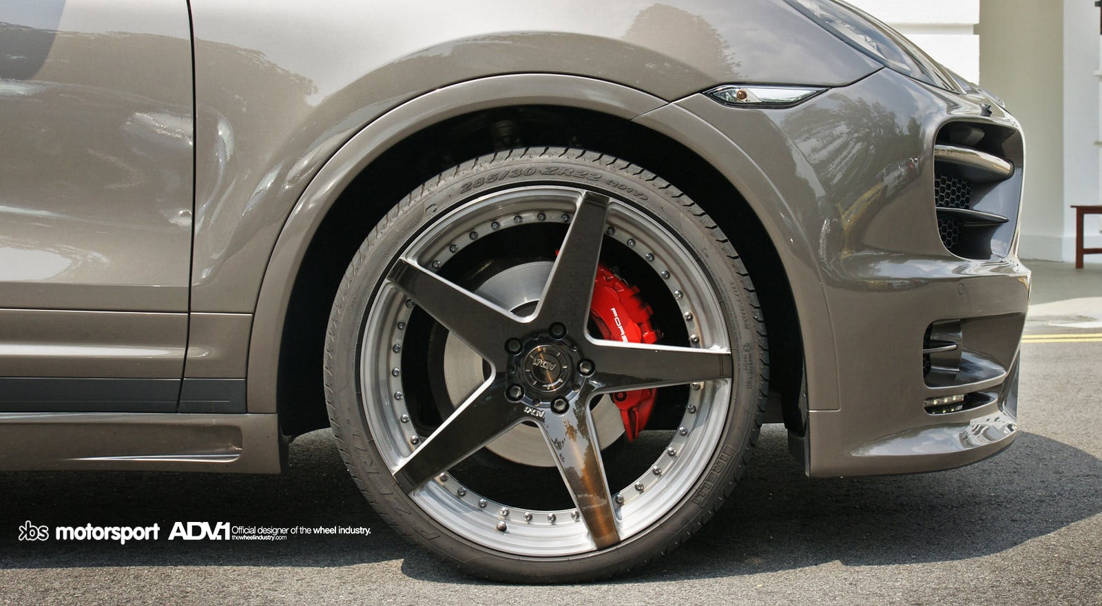 Gray Porsche Cayenne with Custom ADV1 Wheels - Photo by ADV.1