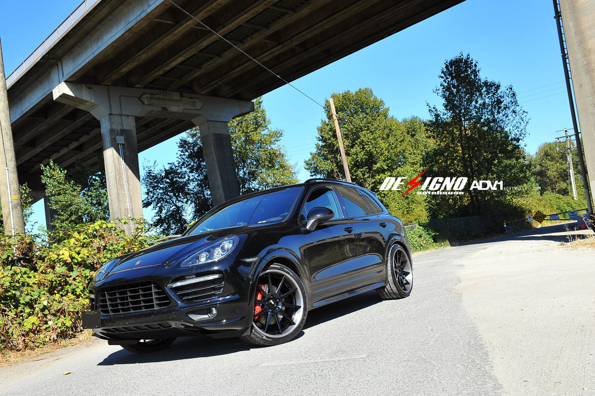 Black Porsche Cayenne with Custom Bumper Guard - Photo by ADV.1