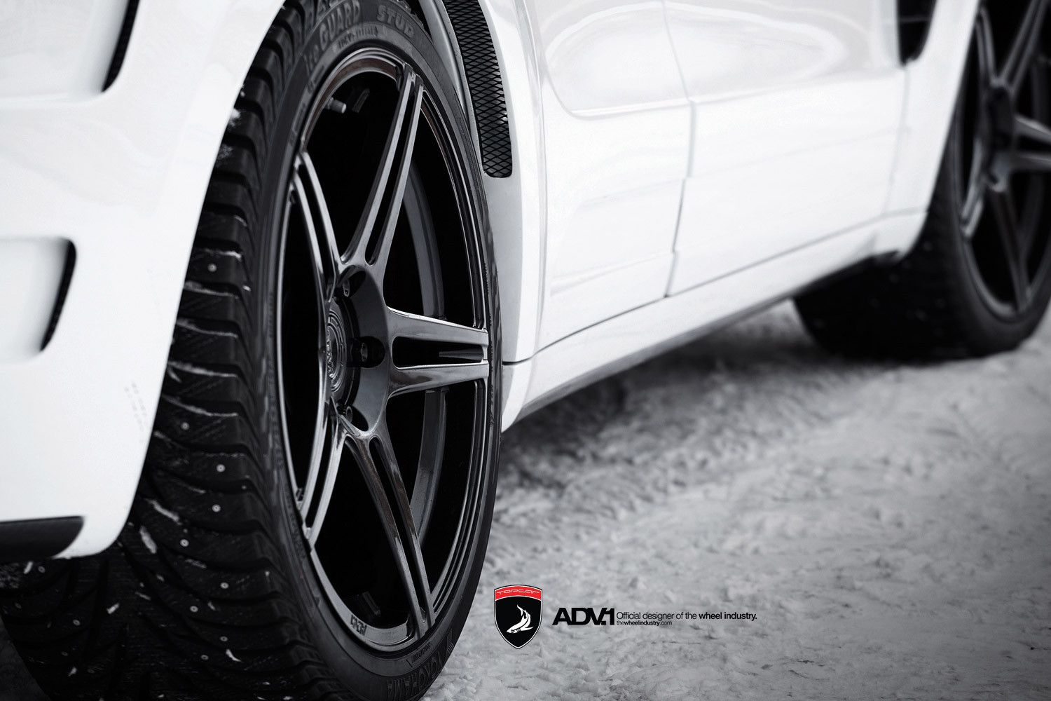 White Porsche Cayenne with Matte Black ADV1 Wheels - Photo by ADV.1