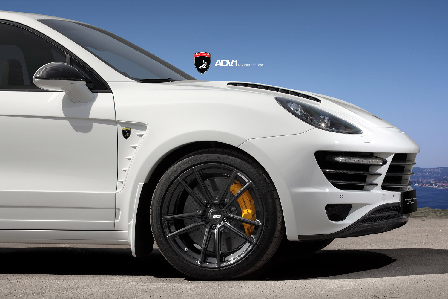 Custom White Porsche Cayenne Bumper Air Ducts - Photo by ADV.1