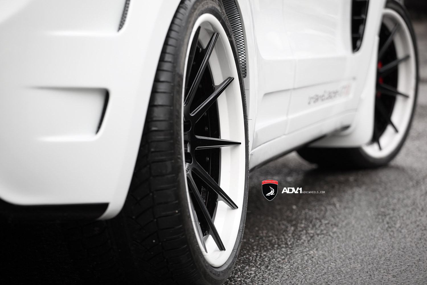 Gloss Black ADV1 Wheels on White Porsche Cayenne - Photo by ADV.1