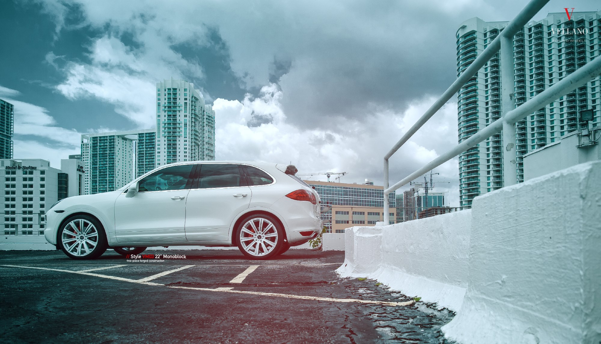 Aftermarket Side Skirts on White Porsche Cayenne - Photo by Vellano