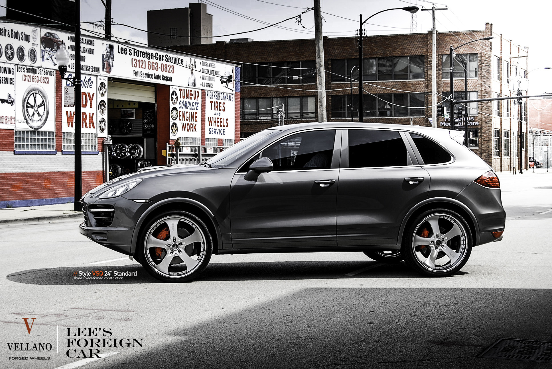 Gray Porsche Cayenne with Custom Vellano Wheels - Photo by Vellano