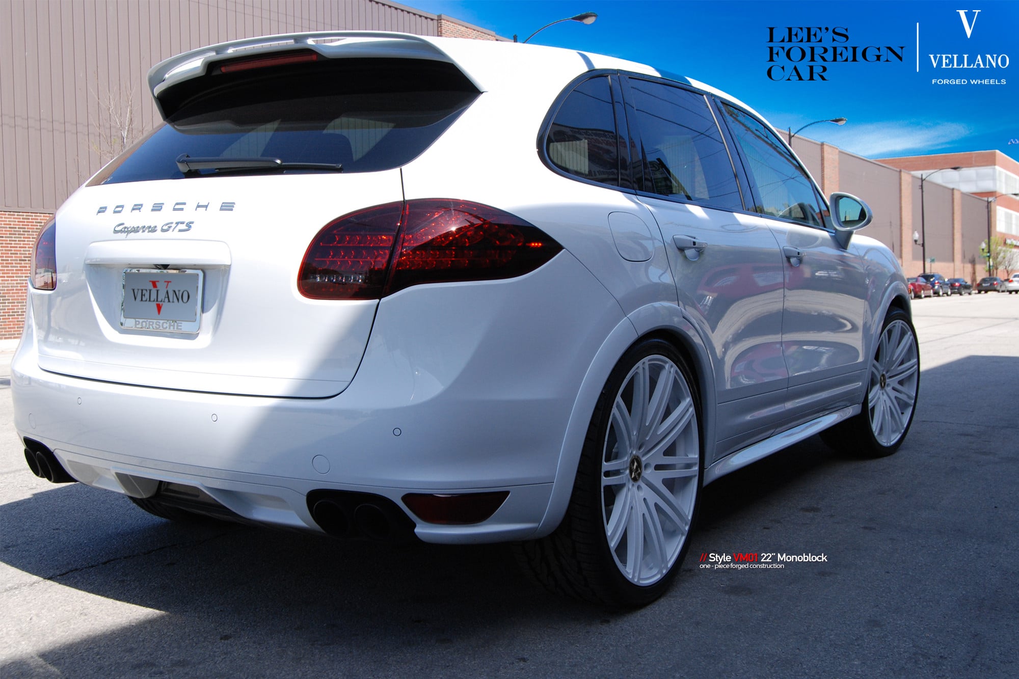 Aftermarket Rear Diffuser on White Porsche Cayenne - Photo by Vellano