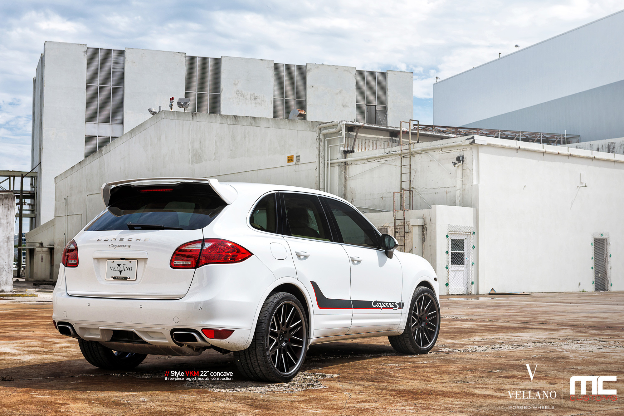 Custom White Porsche Cayenne S Rear Diffuser - Photo by Vellano