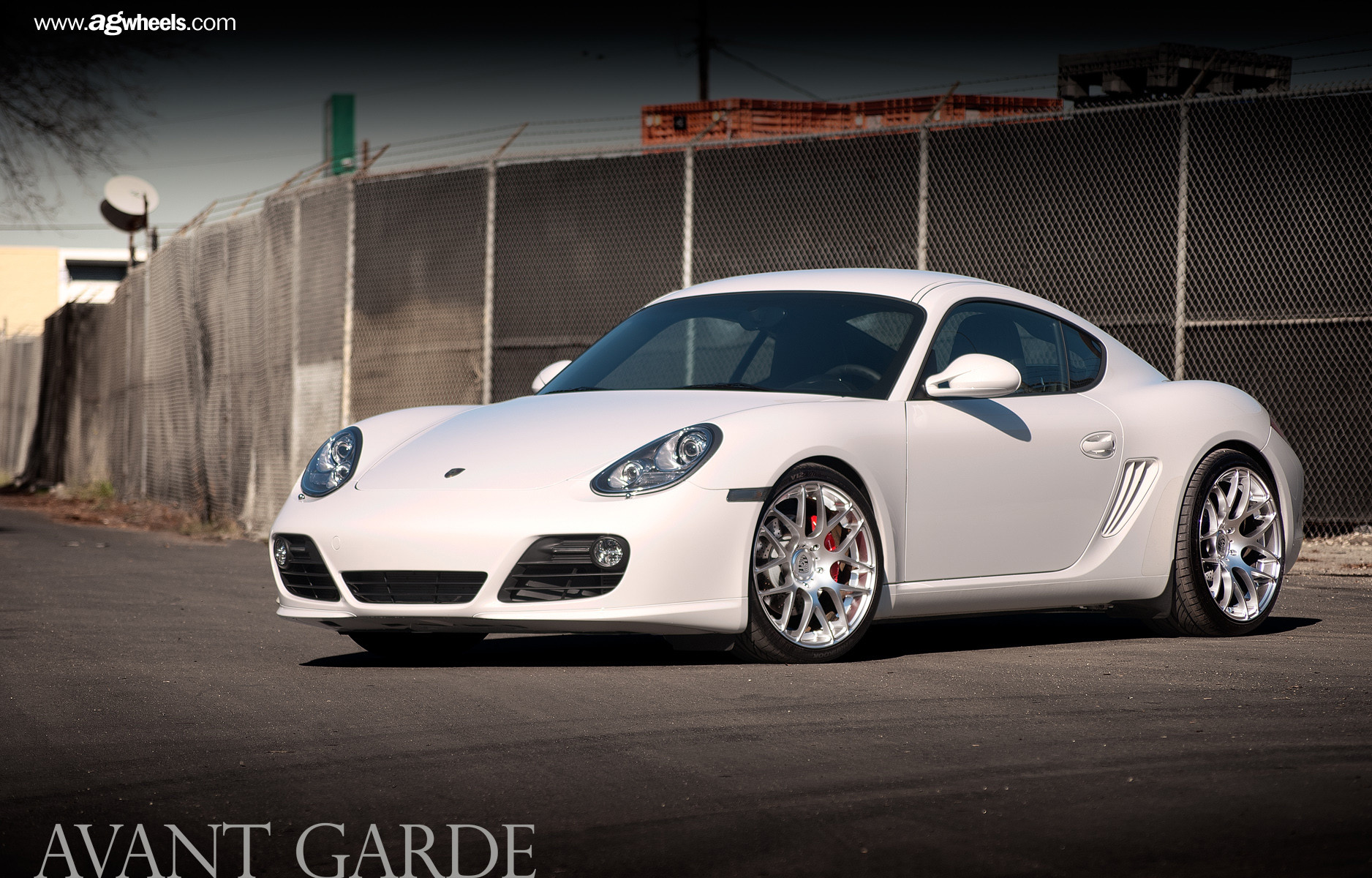 White Porsche Cayman with Polished Avant Garde Wheels - Photo by Avant Garde Wheels