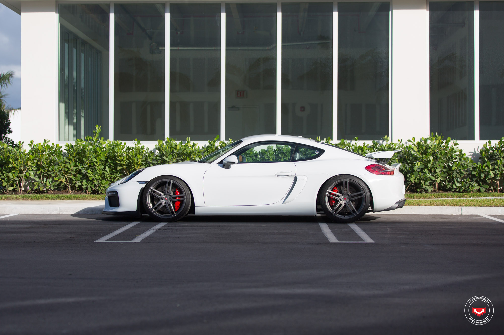 Custom White Porsche Cayman Side Scoops - Photo by Vossen