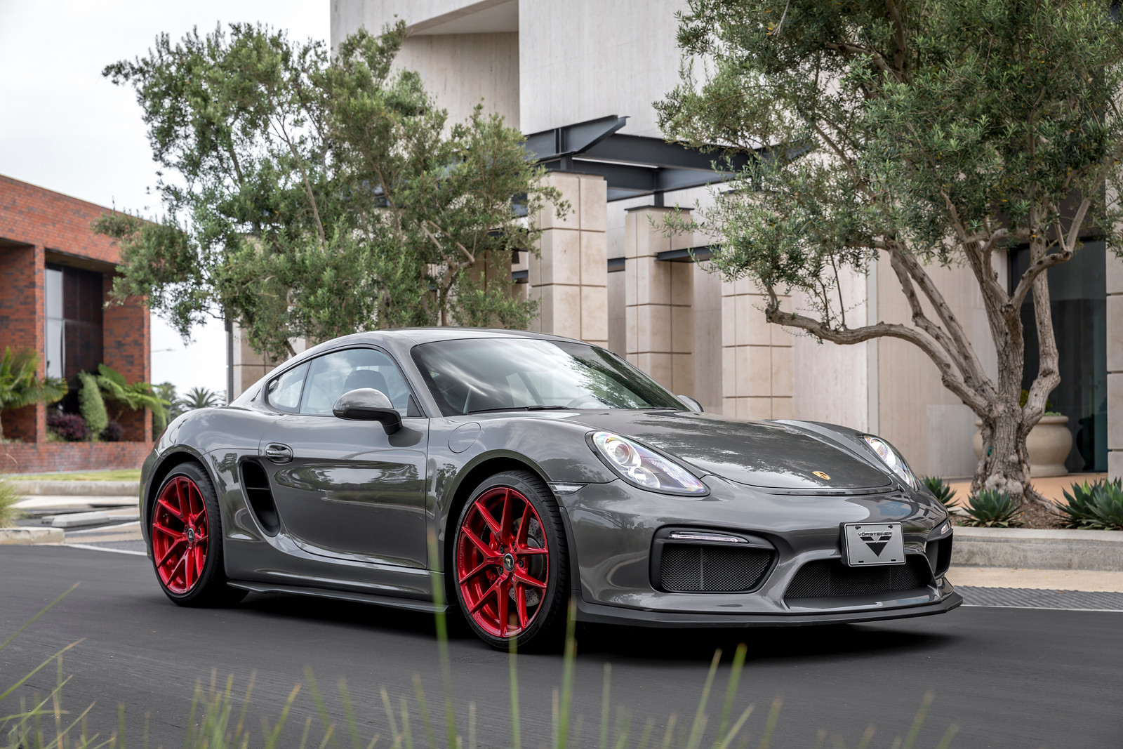 Custom Gray Porsche Cayman Side Scoops - Photo by Vorstiner