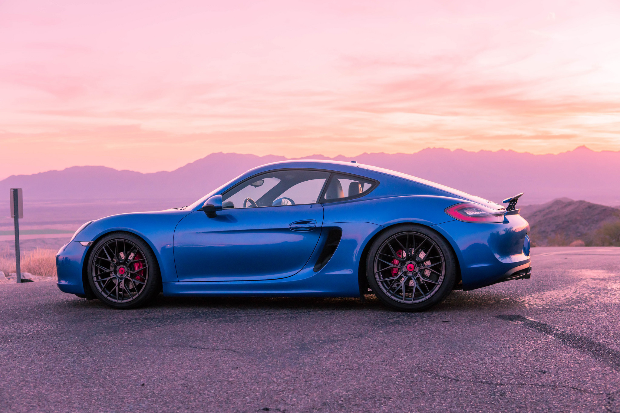 Custom Blue Porsche Cayman Side Scoops - Photo by Vorsteiner