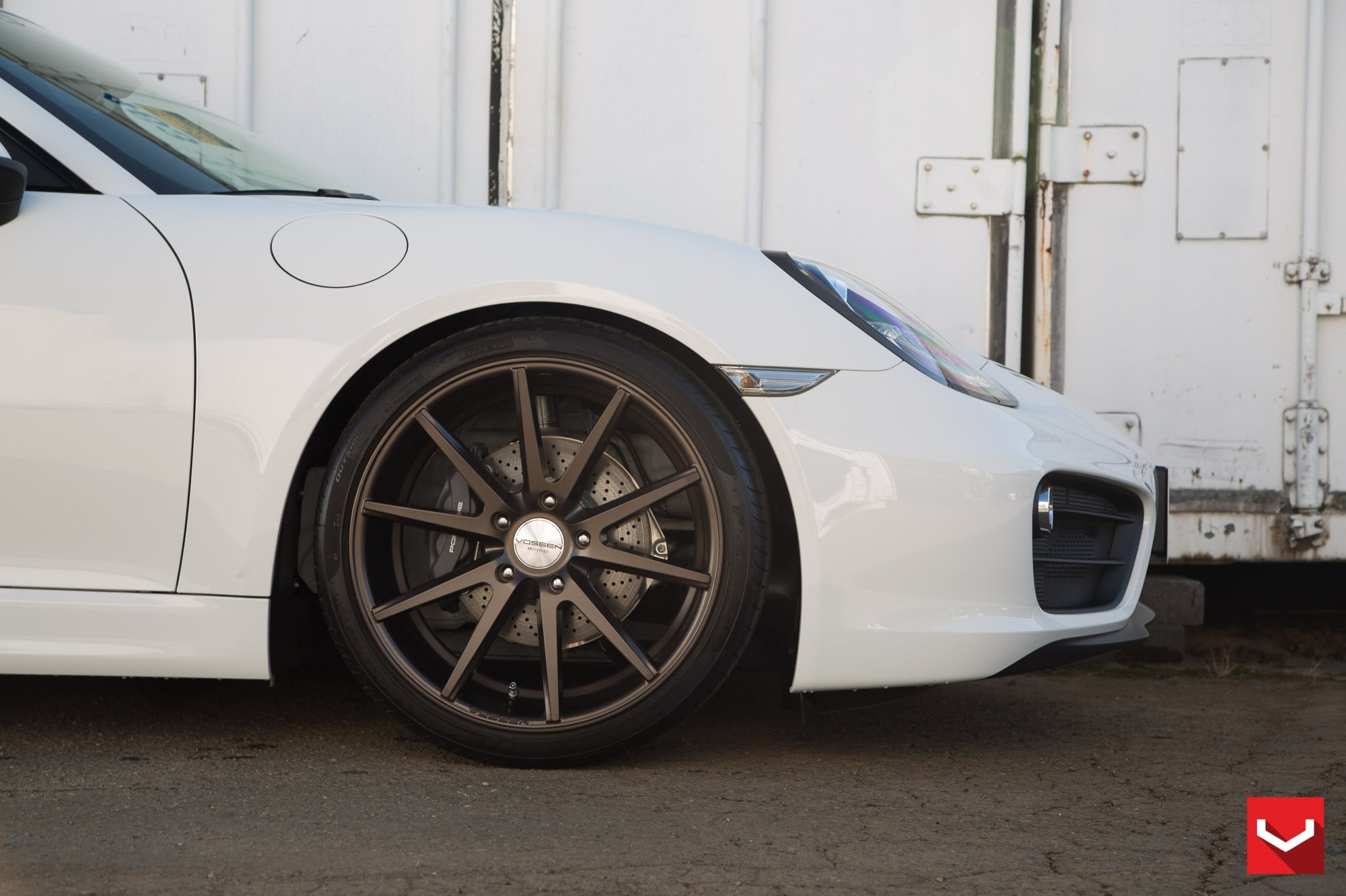 White Porsche Cayman with Custom Vossen VFS Wheels - Photo by Vossen