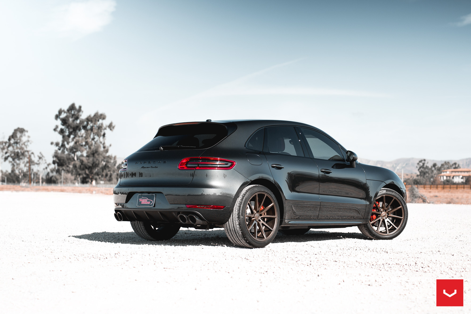 Bronze Vossen Rims on Black Porsche Macan - Photo by Vossen