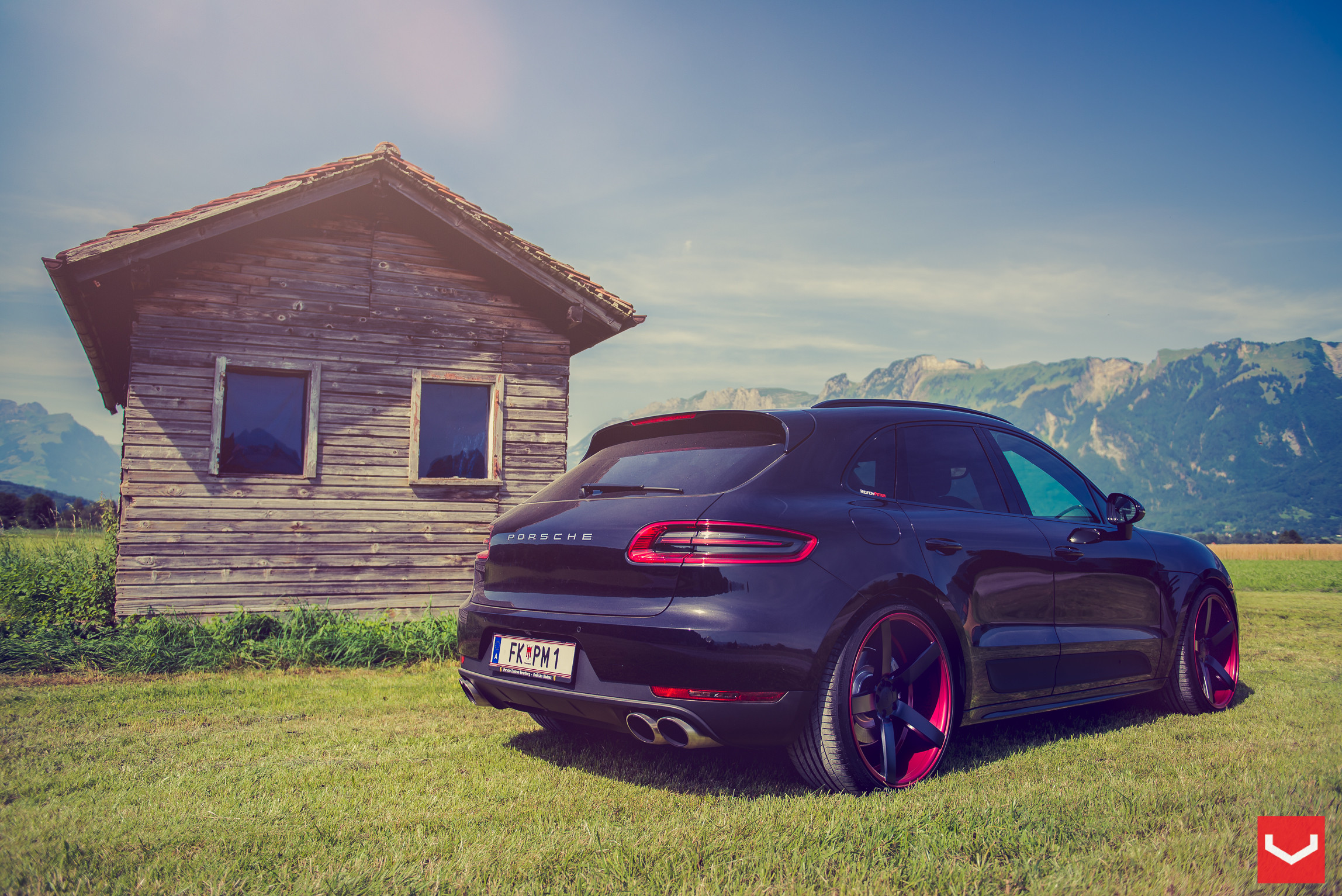 Black Porsche Macan with Aftermarket Taillights - Photo by Vossen