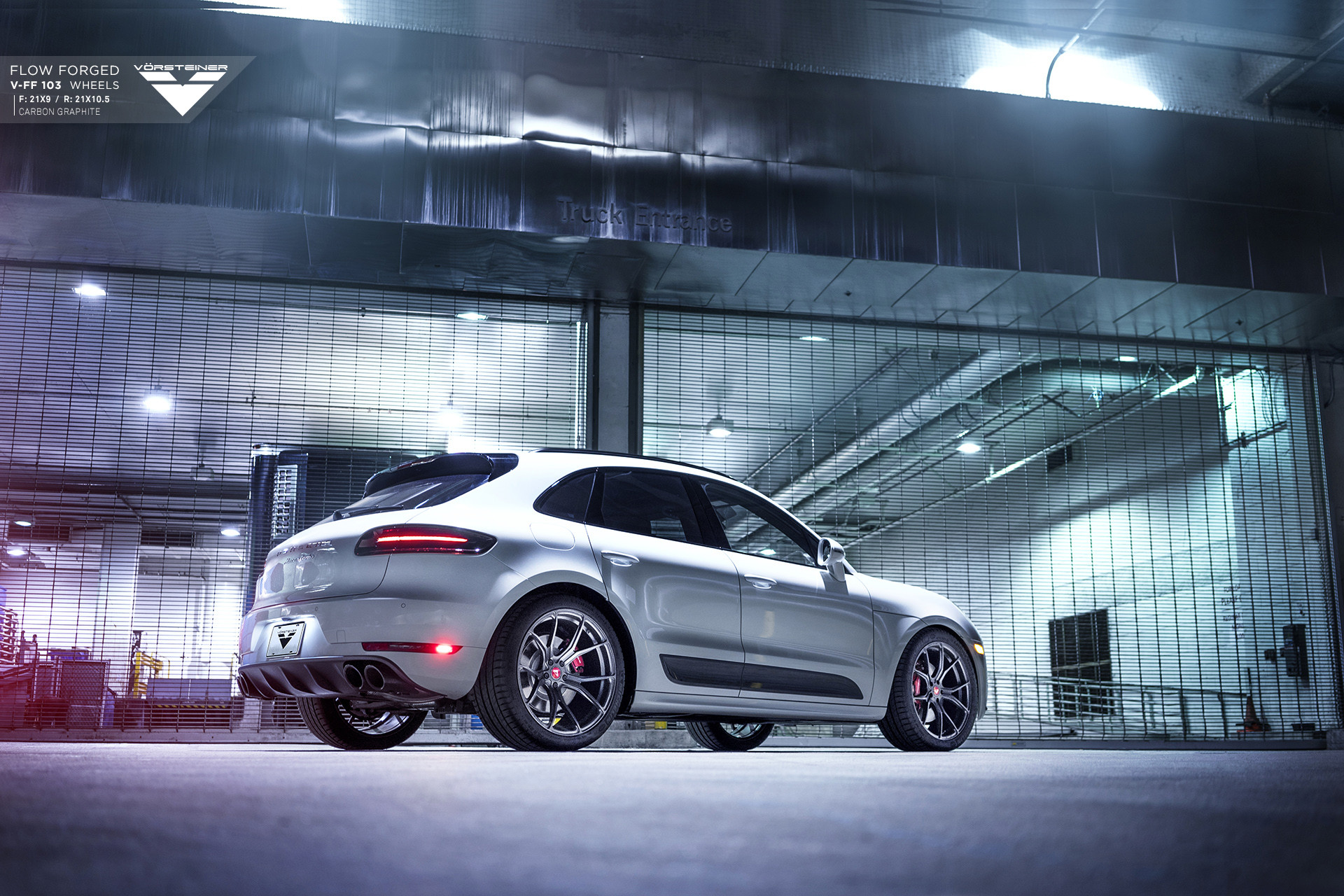 Roofline Spoiler with Light on White Porsche Macan - Photo by Vorstiner