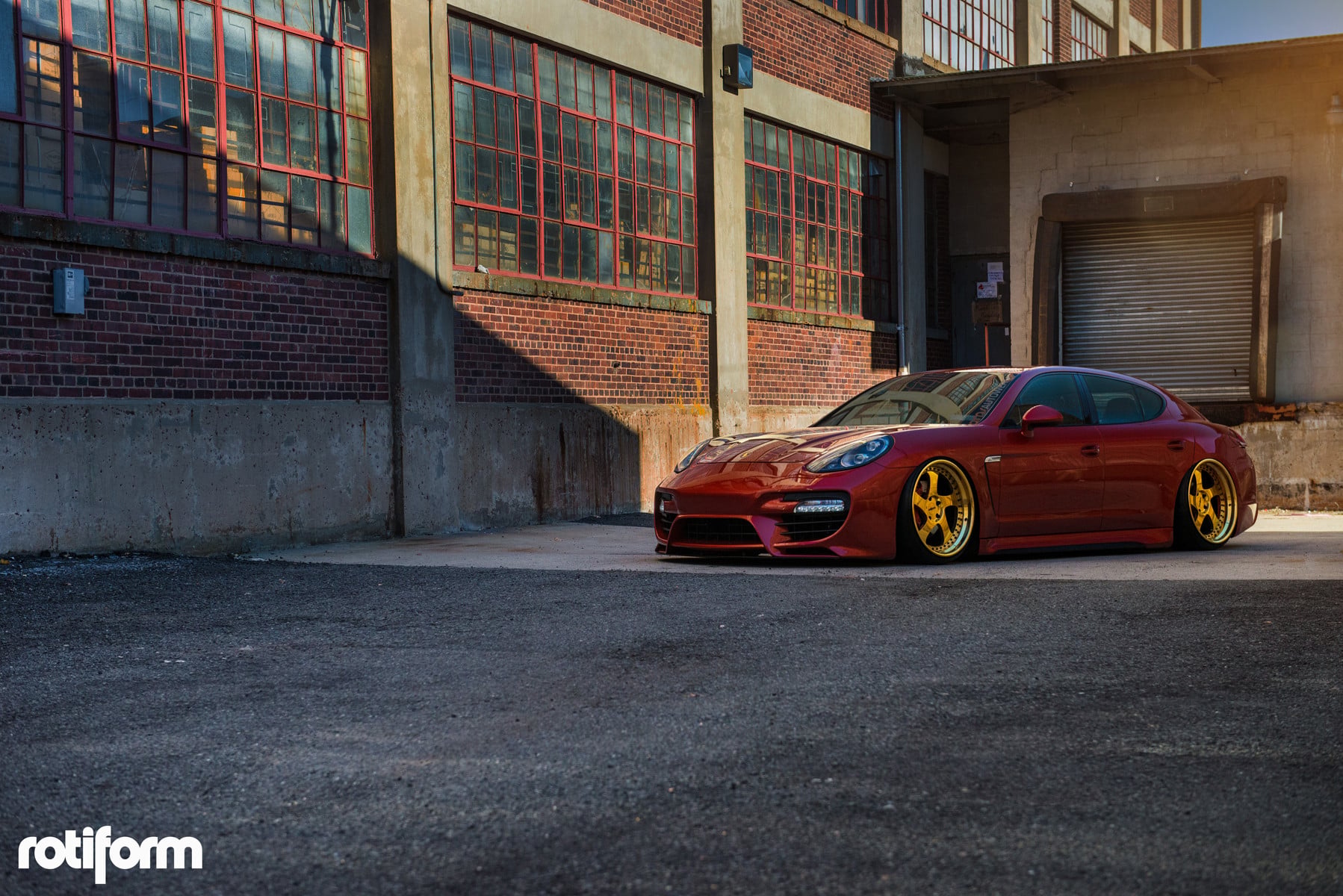 Custom Red Lowered Porsche Panamera - Photo by Rotiform