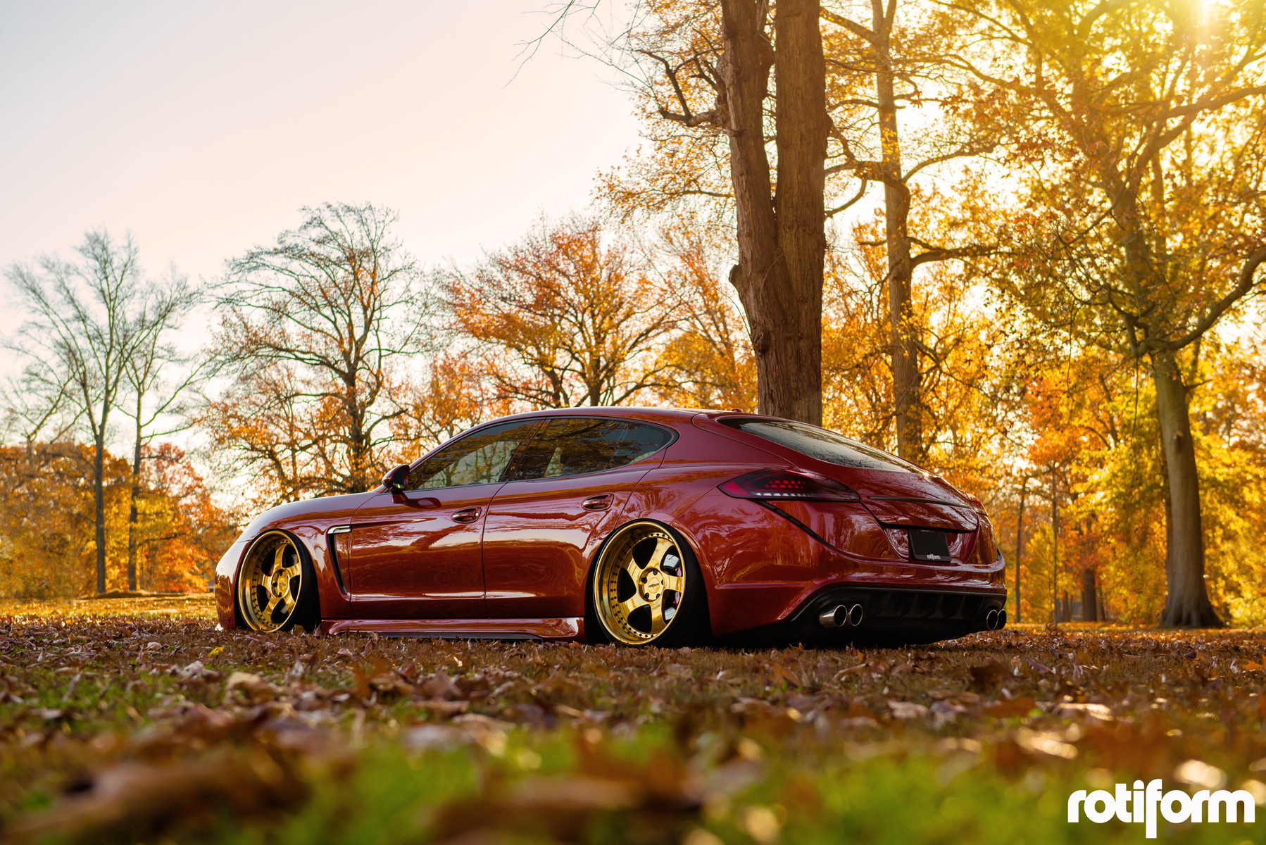 Red Porsche Panamera with LED Taillights - Photo by Rotiform