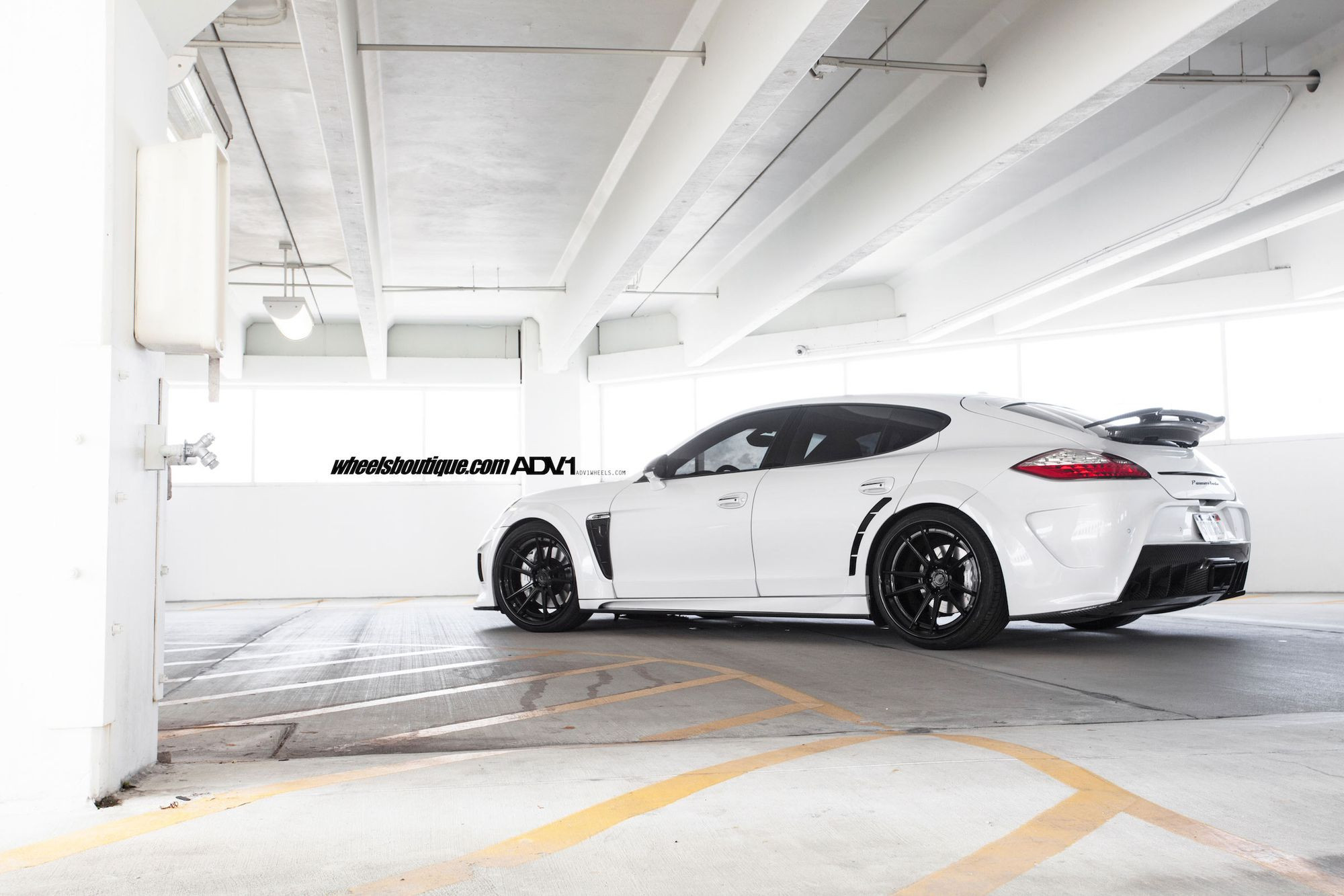 White Porsche Panamera Custom Rear Spoiler - Photo by ADV.1