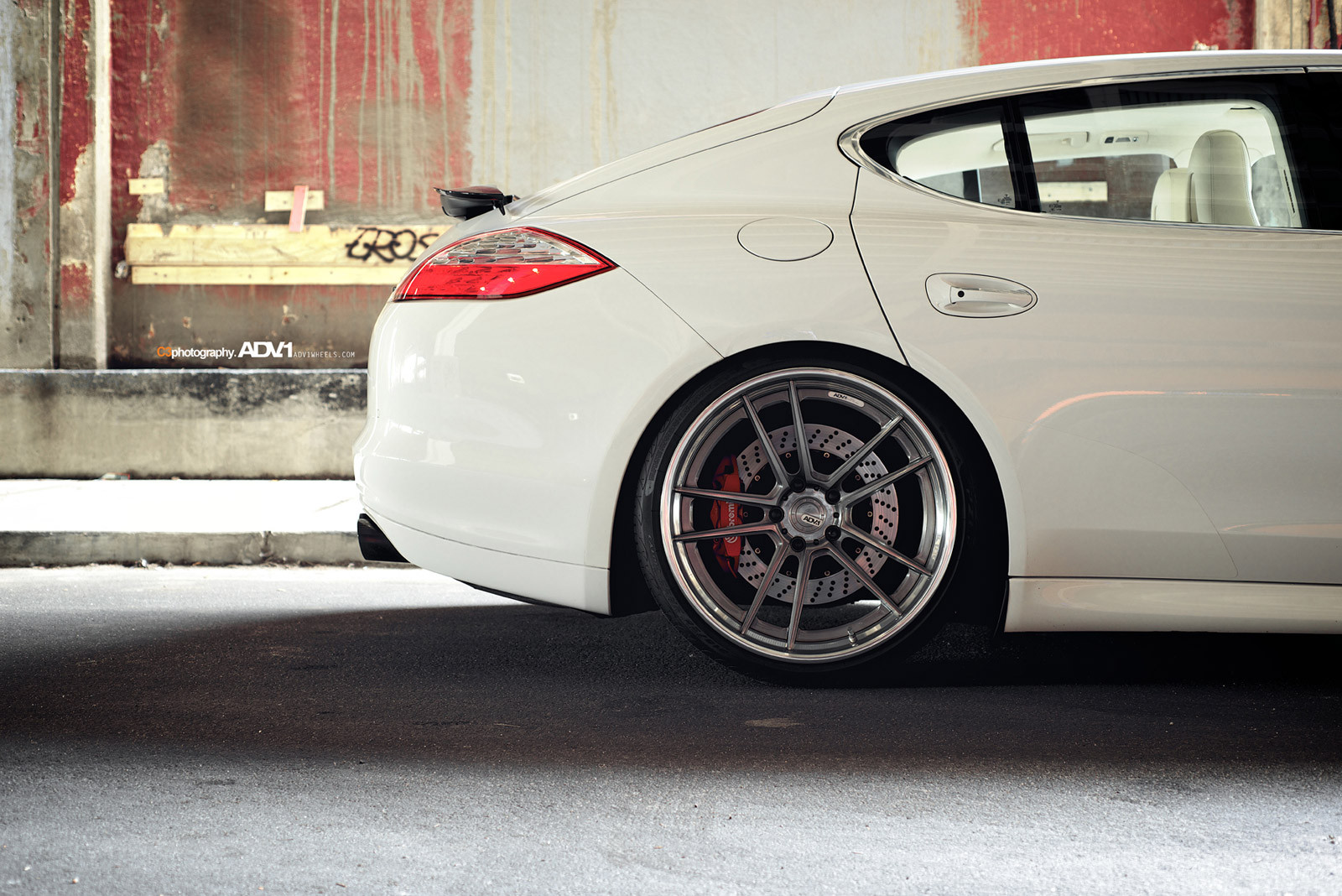 White Porsche Panamera with Brushed Gunmetal ADV1 Rims - Photo by ADV.1