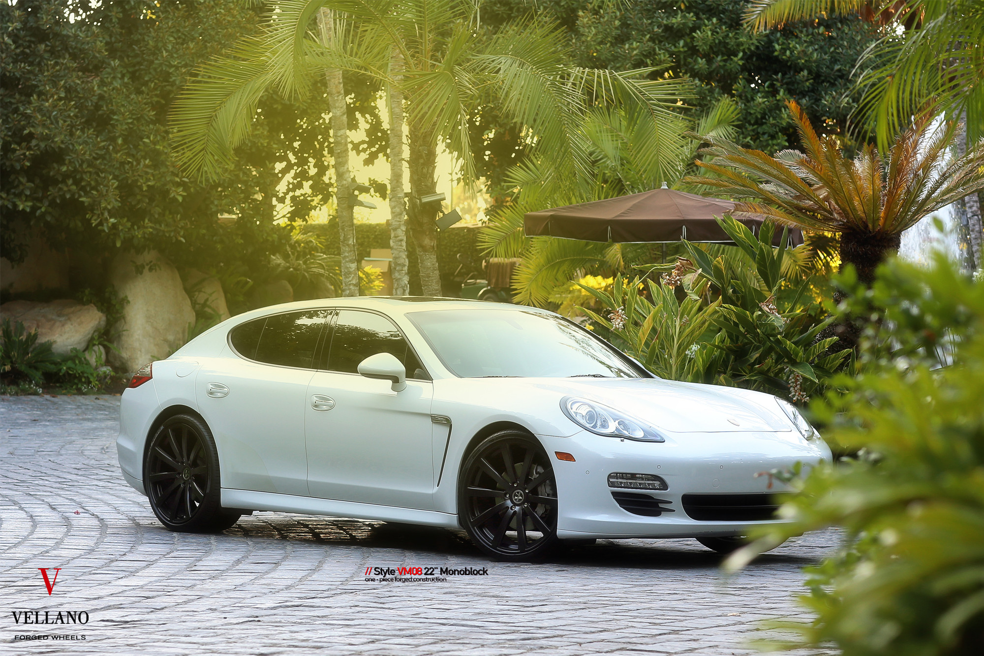 White Porsche Panamera with Aftermarket Front Bumper - Photo by Vellano