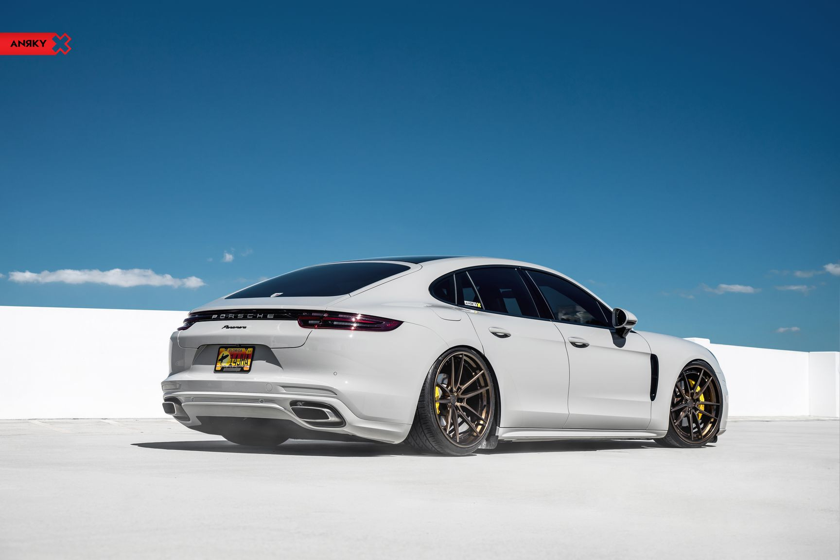 Red LED Taillights on Gray Porsche Panamera - Photo by Anrky Wheels