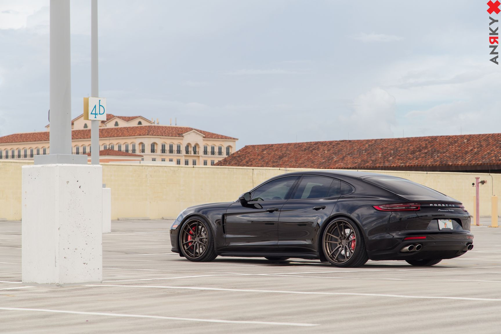 Matte Bronze Anrky Wheels on Black Porsche Panamera - Photo by Anrky Wheels