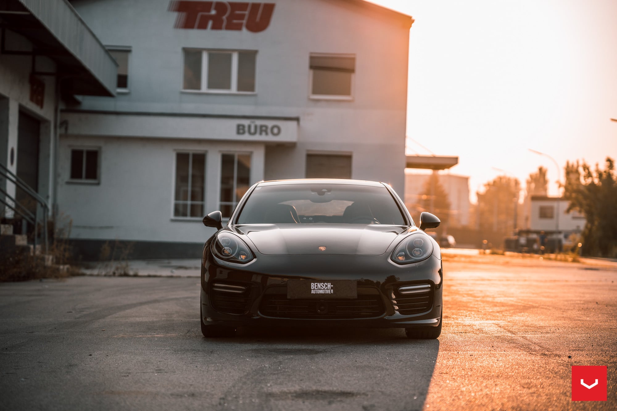 Custom Black Porsche Panamera GTS Front Bumper - Photo by Vossen