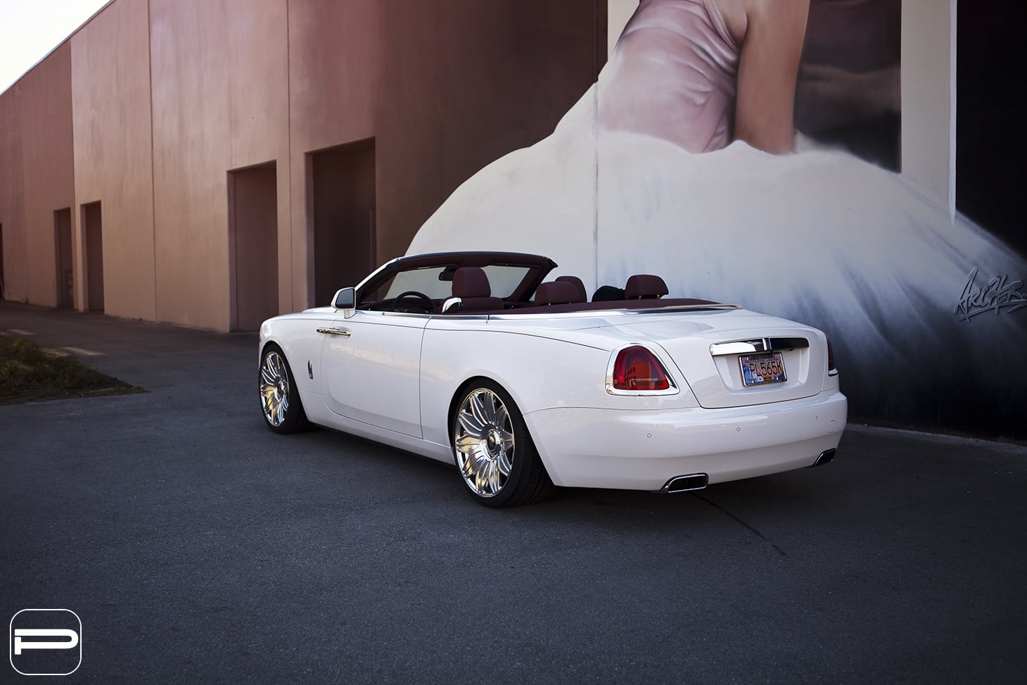 Aftermarket Chrome Trim on White Rolls Royce Dawn - Photo by PUR Wheels
