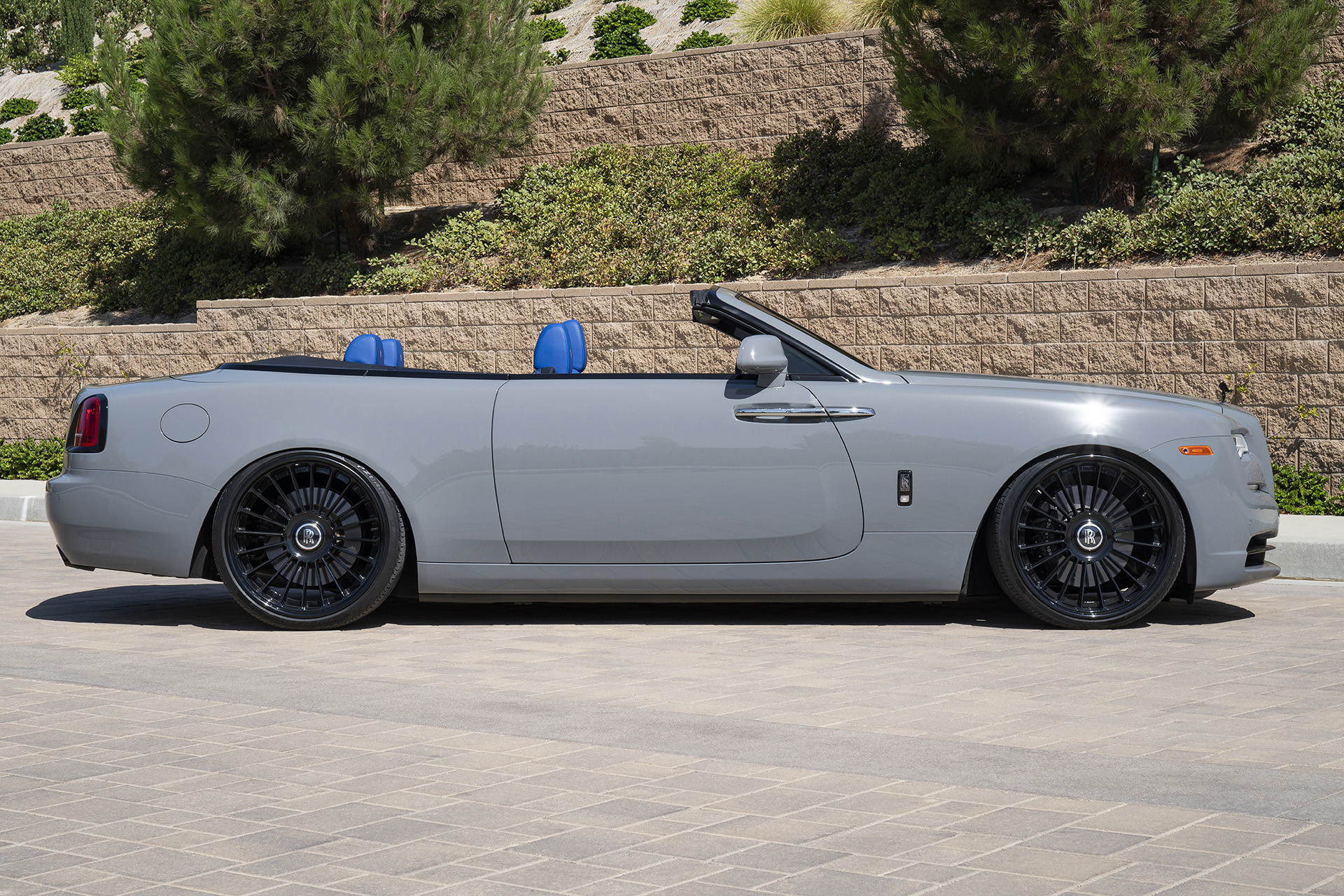 Custom Gray Convertible Rolls Royce Dawn Side Skirts - Photo by Forgiato