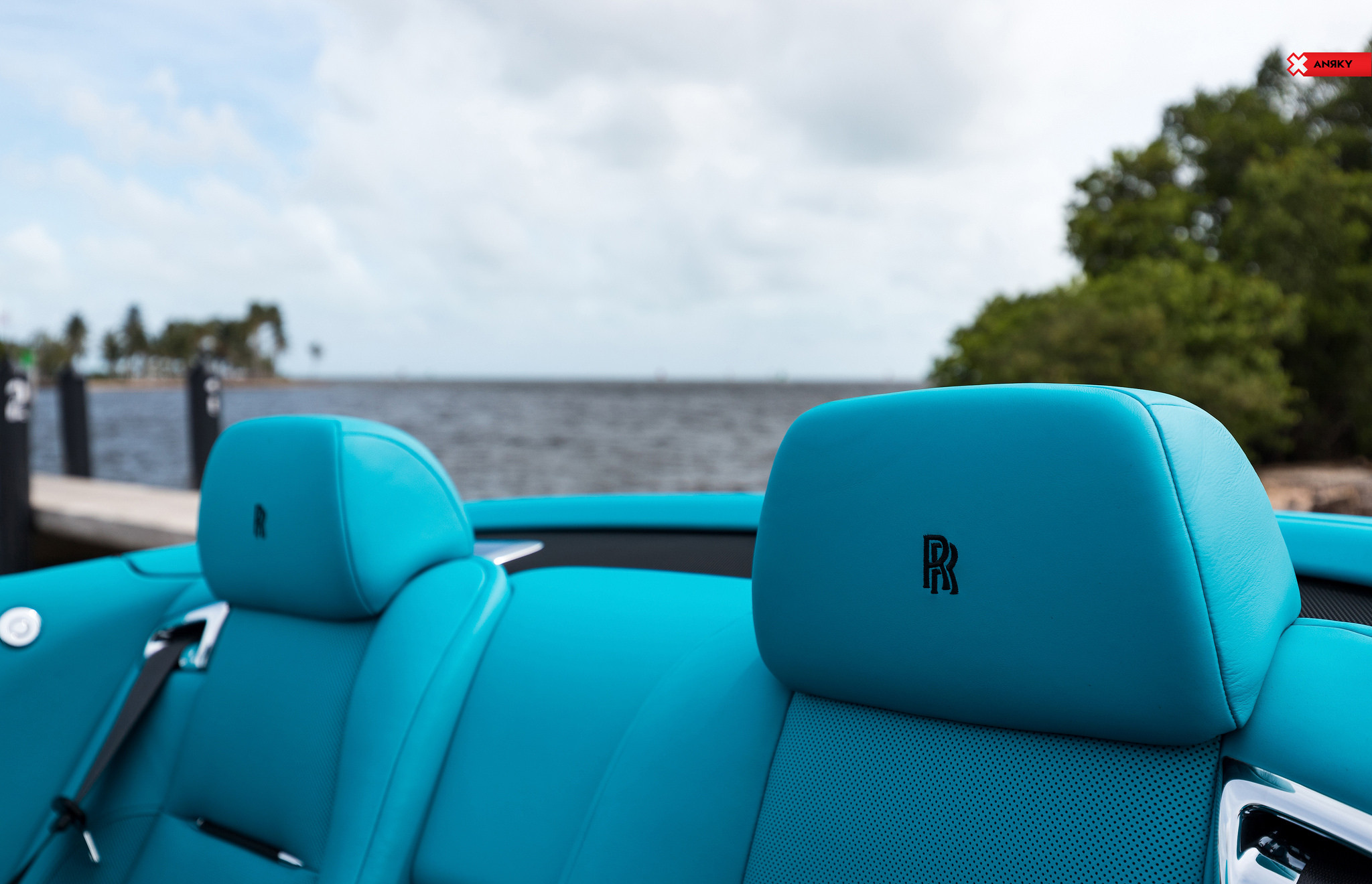 White Convertible Rolls Royce Dawn with Aftermarket Interior Kit - Photo by ANRKY Wheels