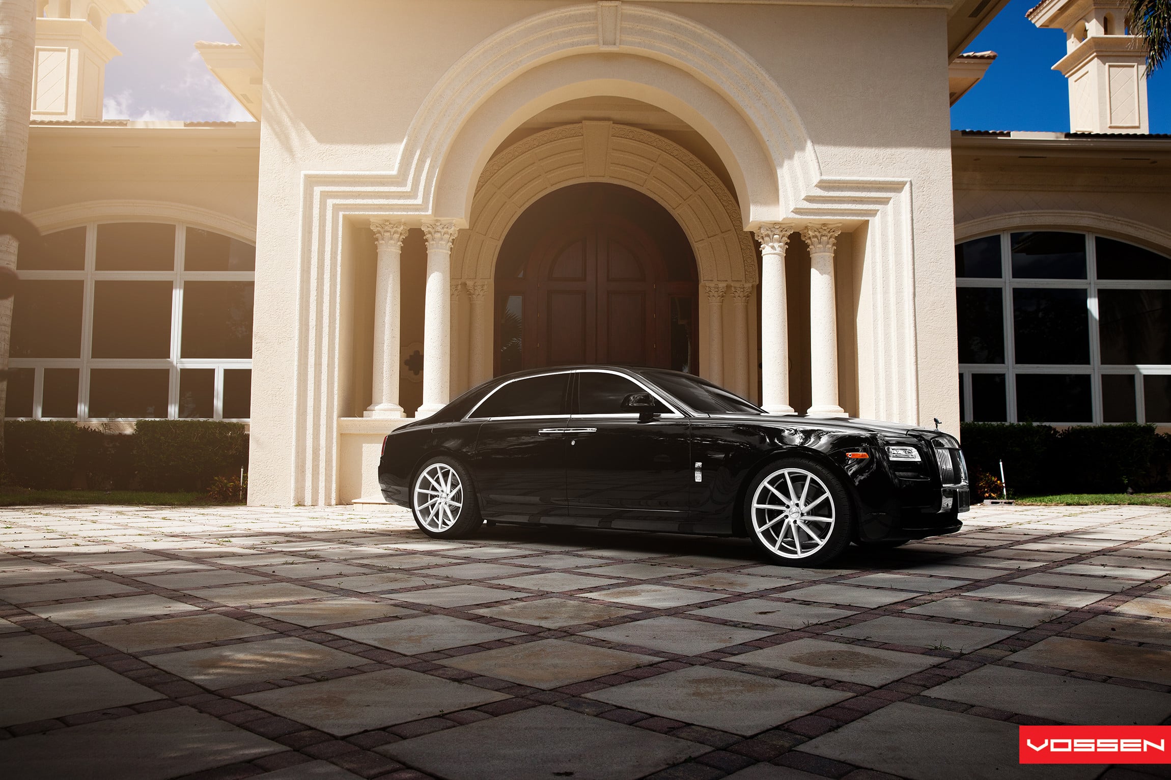 Black Rolls Royce Ghost with Chrome Grille - Photo by Vossen