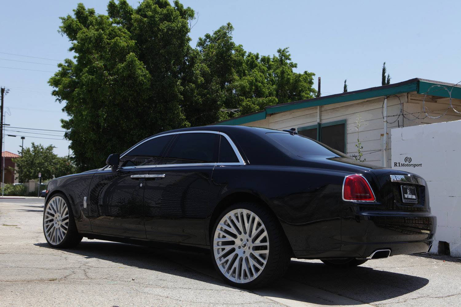 Red LED Taillights on Black Rolls Royce Ghost - Photo by Forgiato