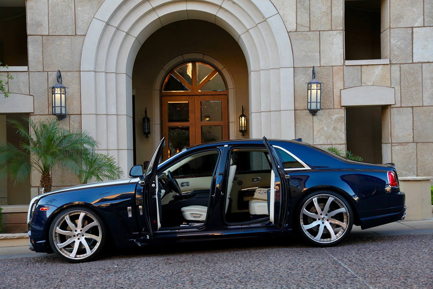 Custom Side Doors on Black Rolls Royce Ghost - Photo by Forgiato