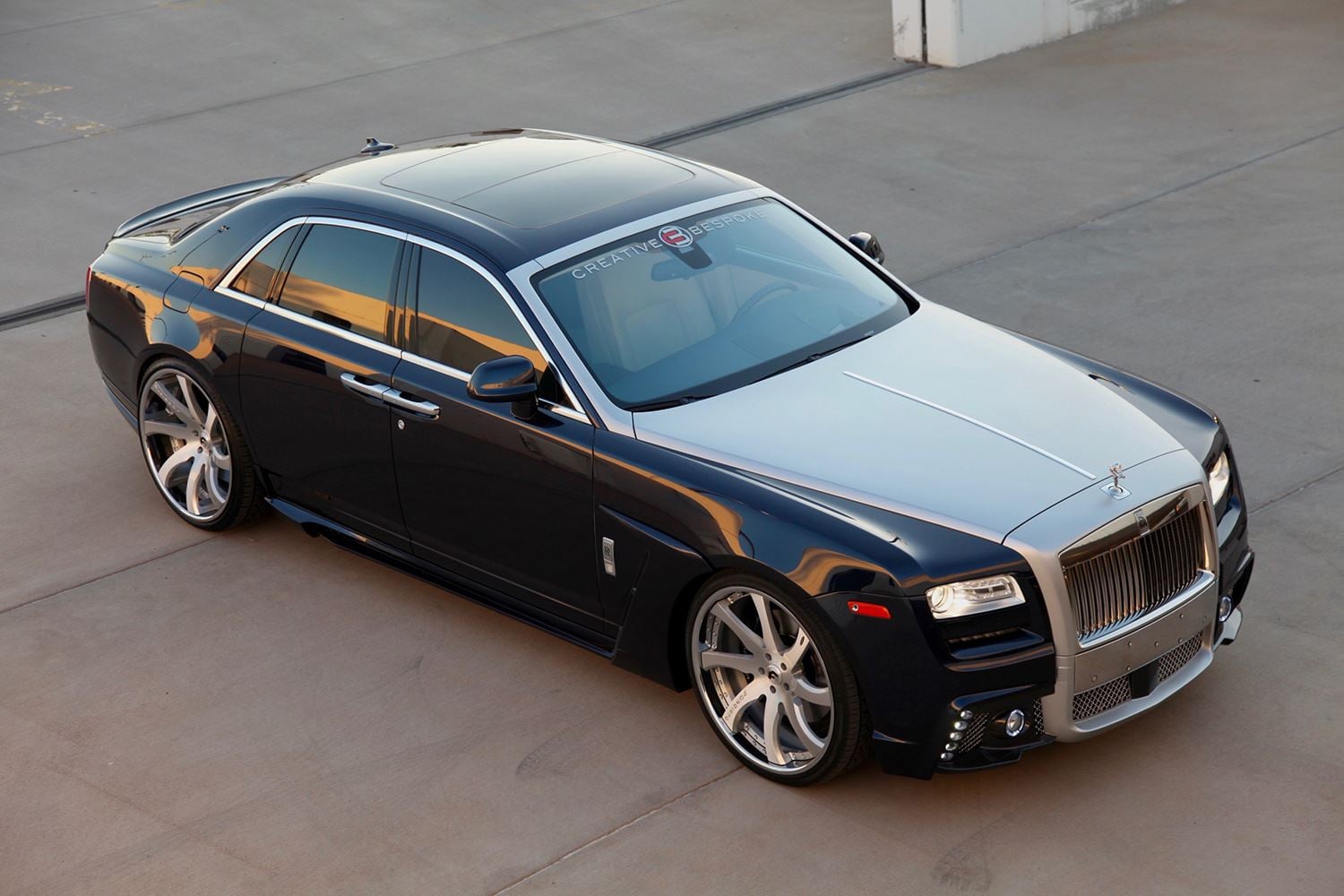 Aftermarket Side Skirts on Rolls Royce Ghost - Photo by Forgiato