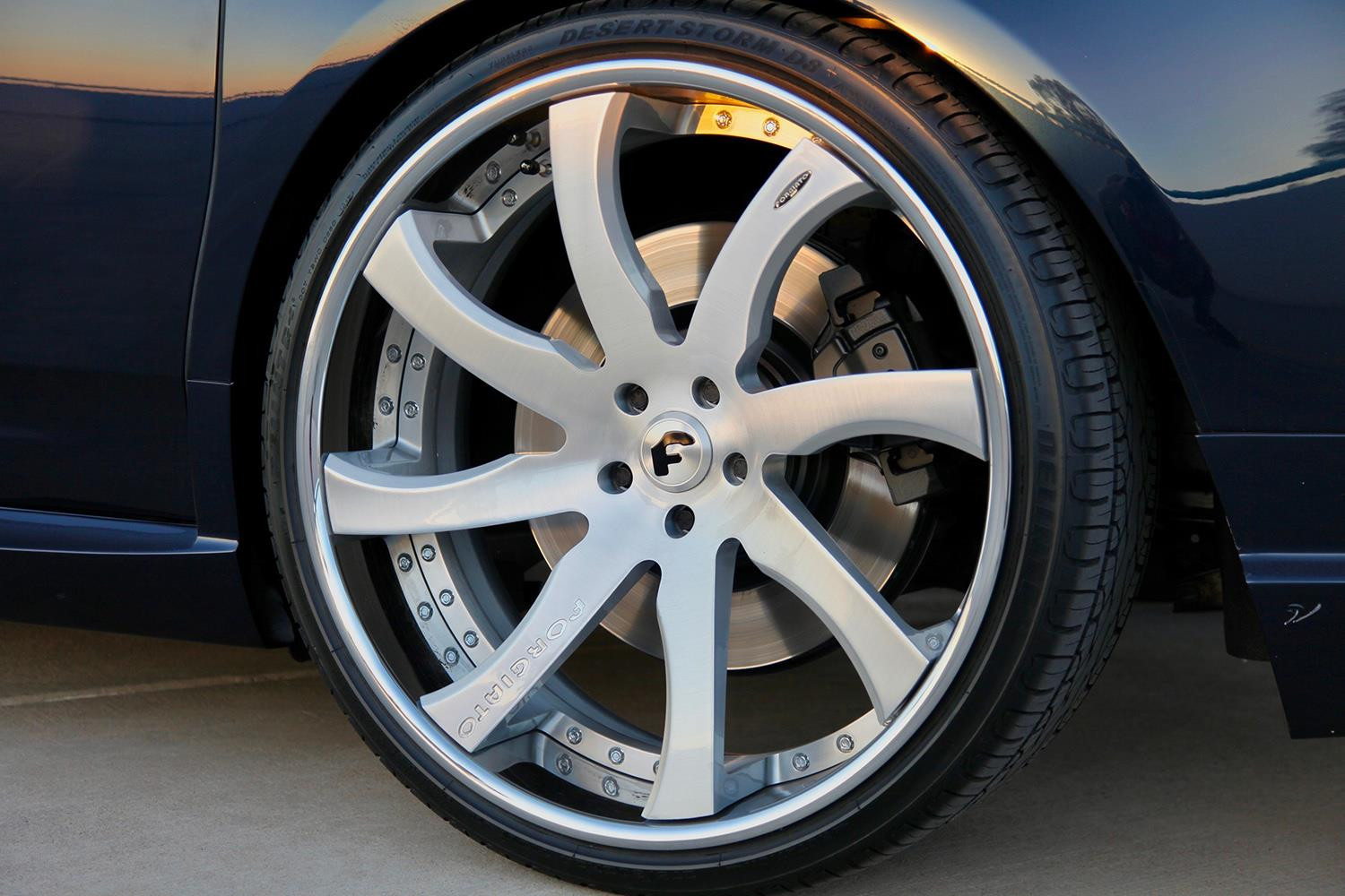 Chrome Forgiato Wheels on Black Rolls Royce Ghost - Photo by Forgiato