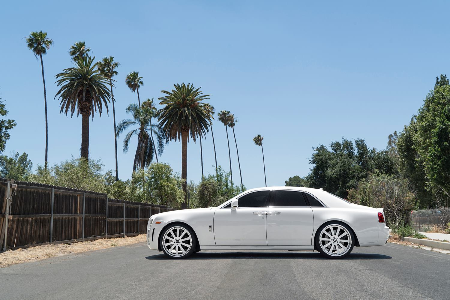 Custom White Rolls Royce Ghost Side Skirts - Photo by Forgiato