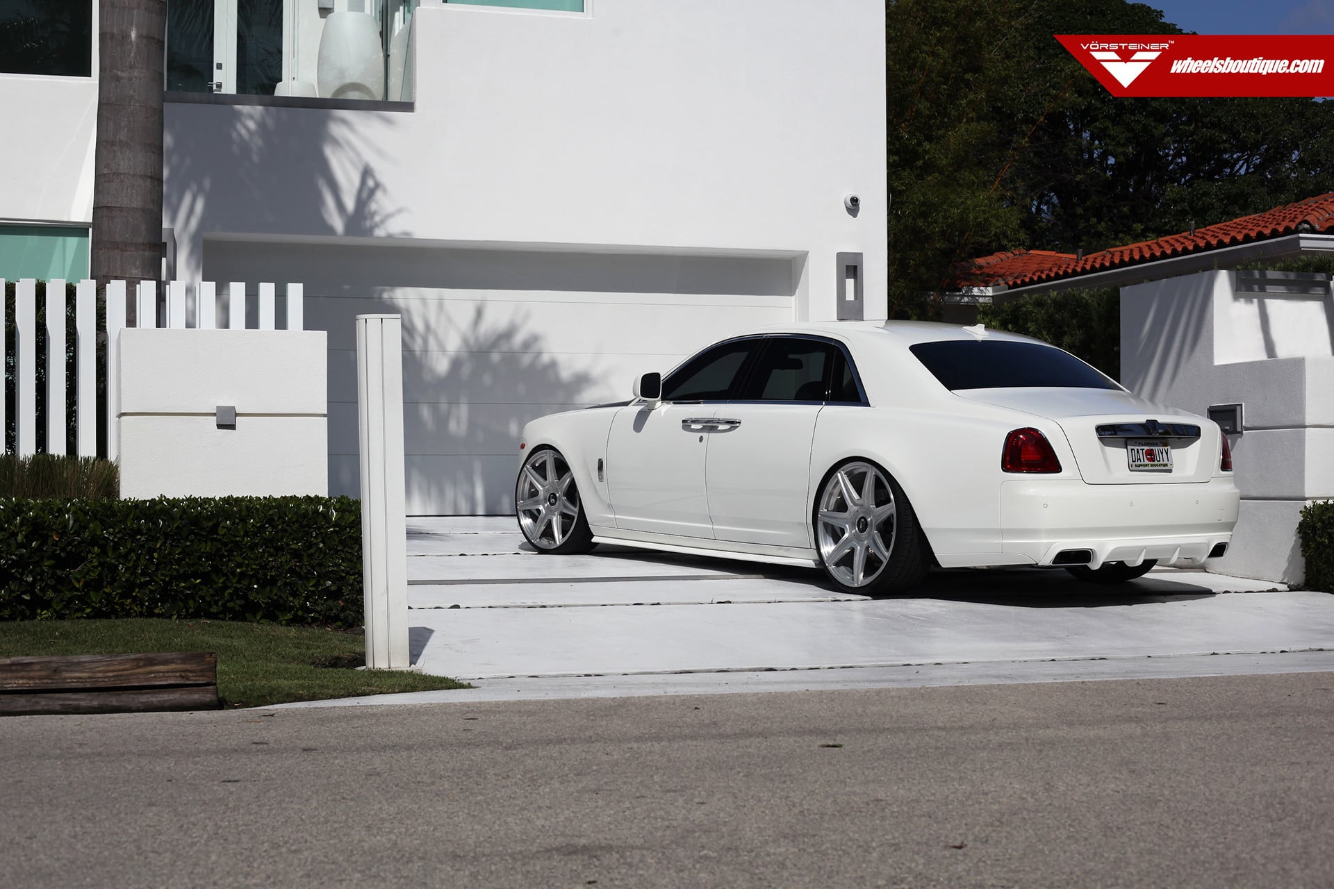 White Rolls Royce Ghost with Aftermarket Rear Diffuser - Photo by Vorstiner