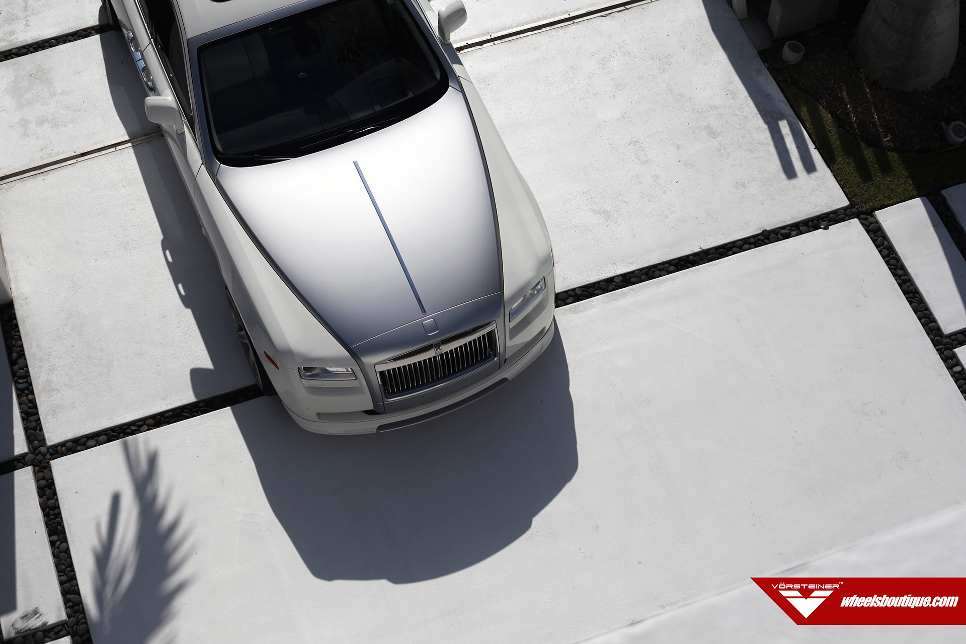 Custom Front Bumper on White Rolls Royce Ghost - Photo by Vorstiner