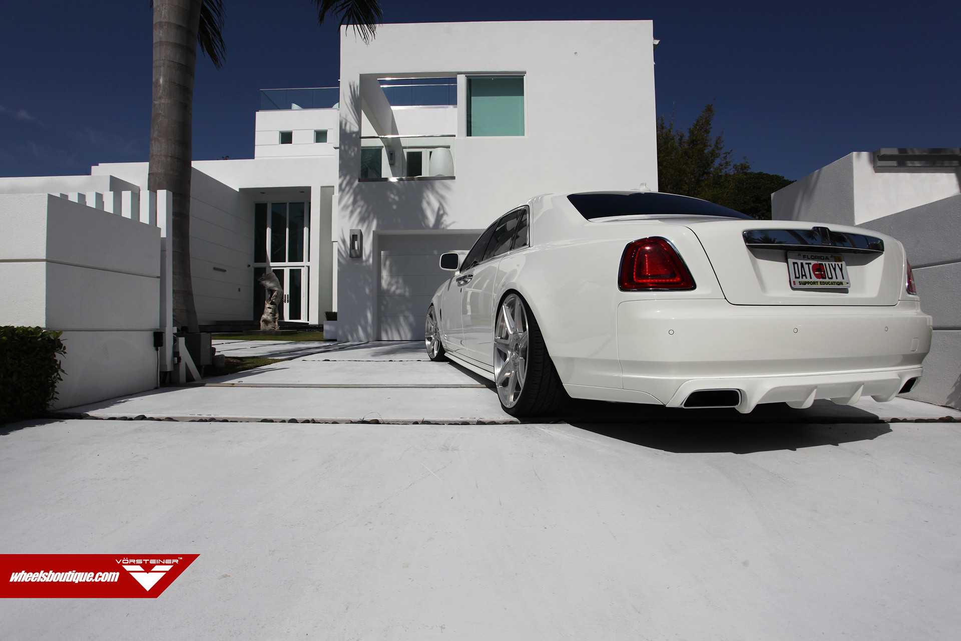 Silver Vorsteiner Wheels on White Rolls Royce Ghost - Photo by Vorstiner