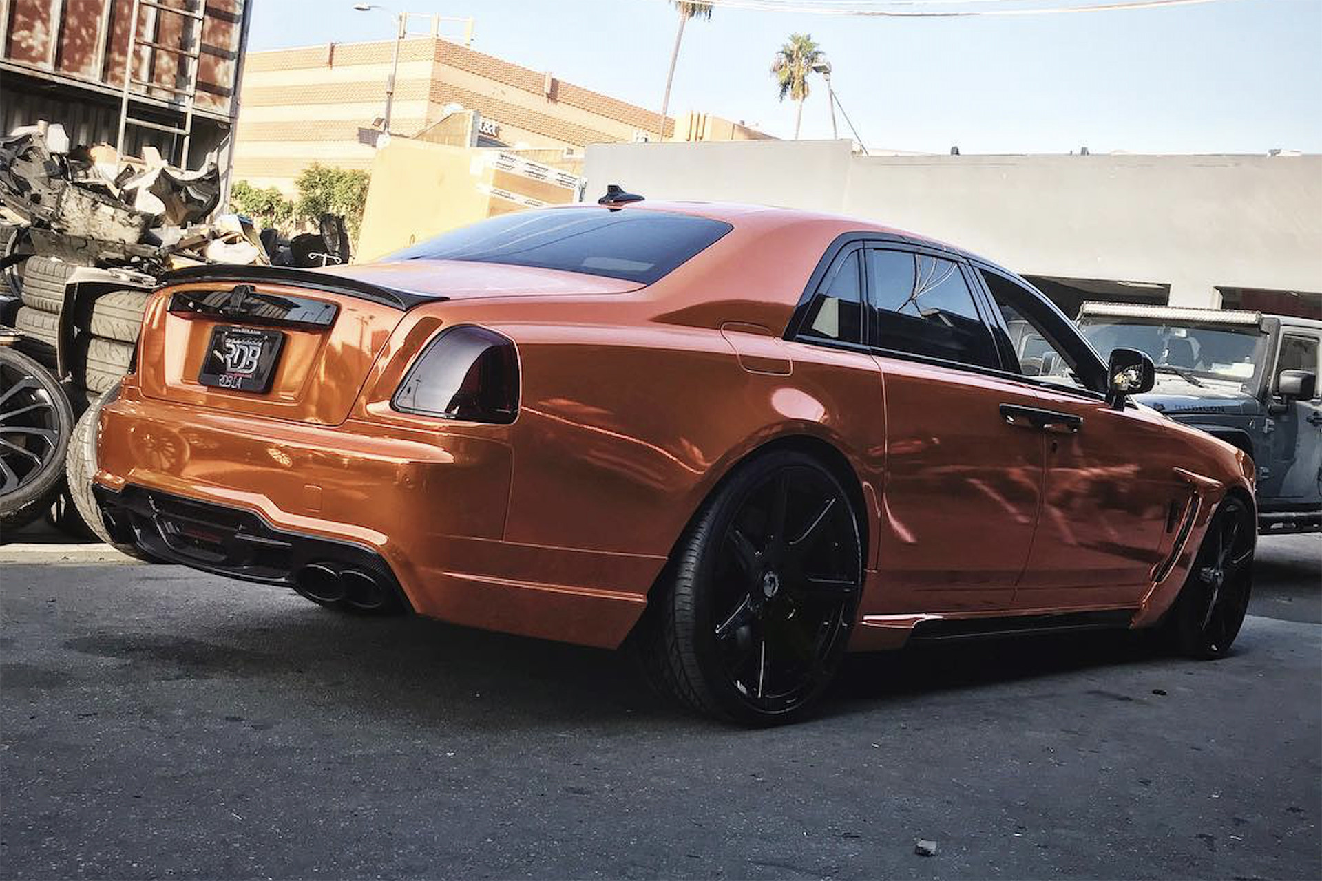 Orange Rolls Royce Ghost with Gloss Black Forgiato Rims - Photo by Forgiato