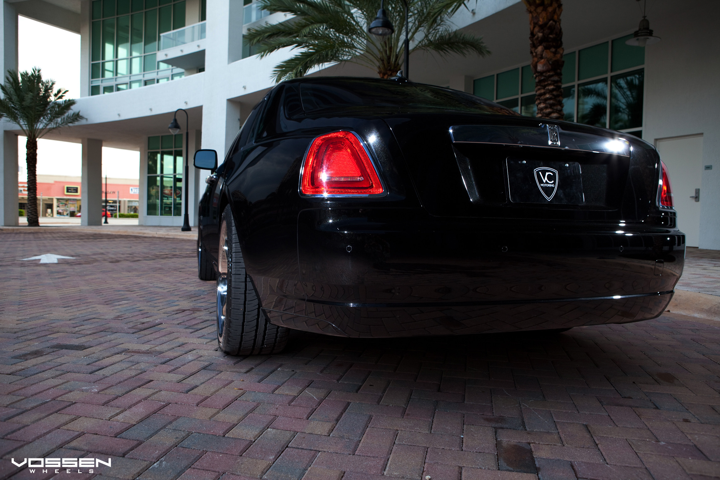 Custom Rear Bumper on Black Rolls Royce Ghost - Photo by Vossen