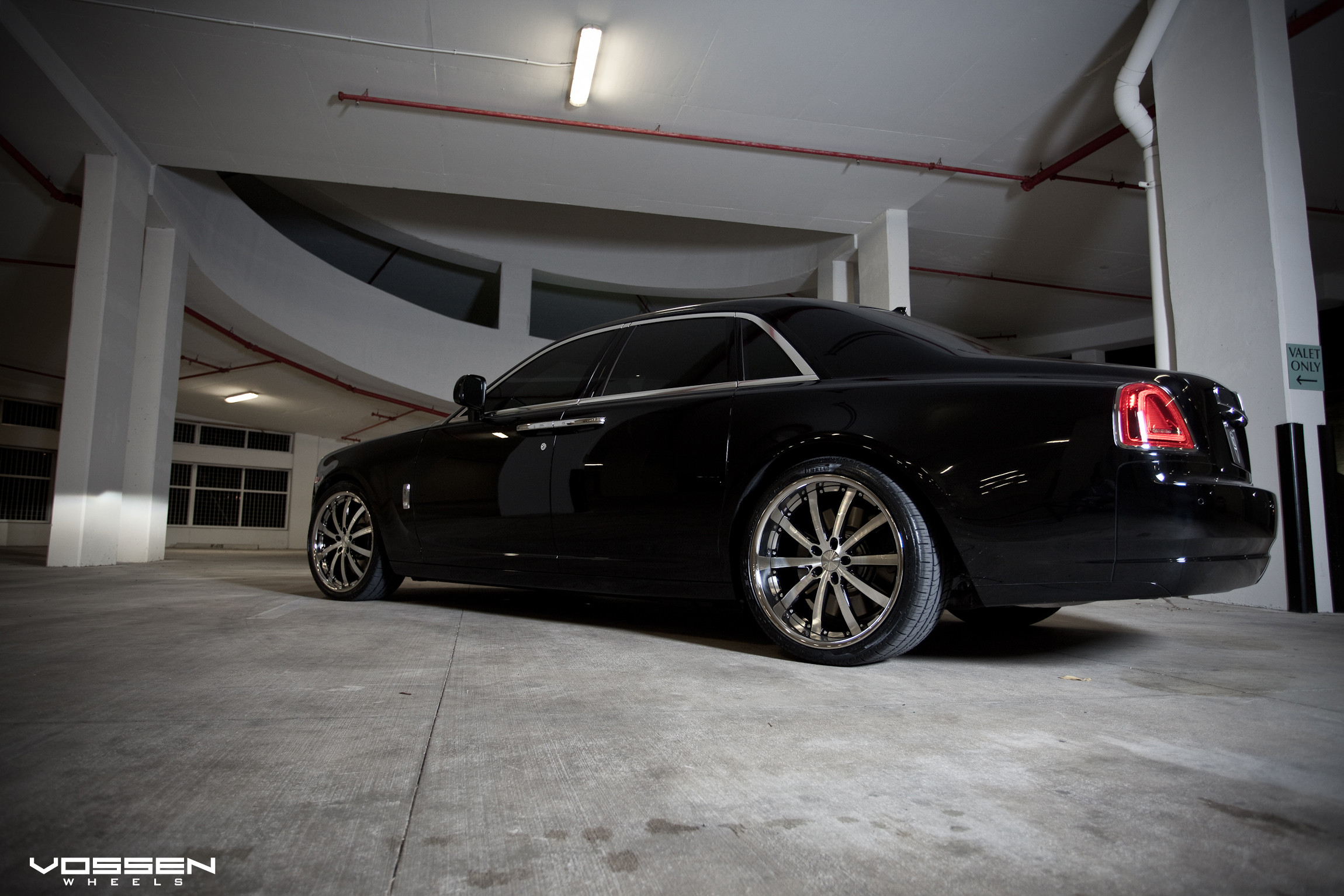 Vossen Wheels on Black Rolls Royce Ghost - Photo by Vossen
