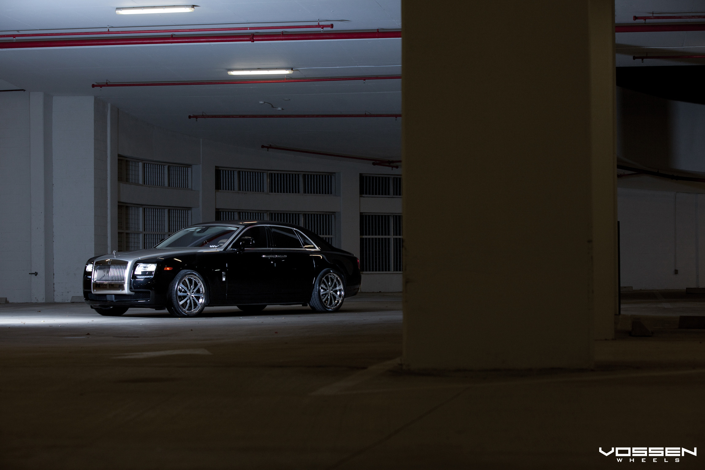 Black Rolls Royce Ghost with Custom Chrome Vossen Rims - Photo by Vossen